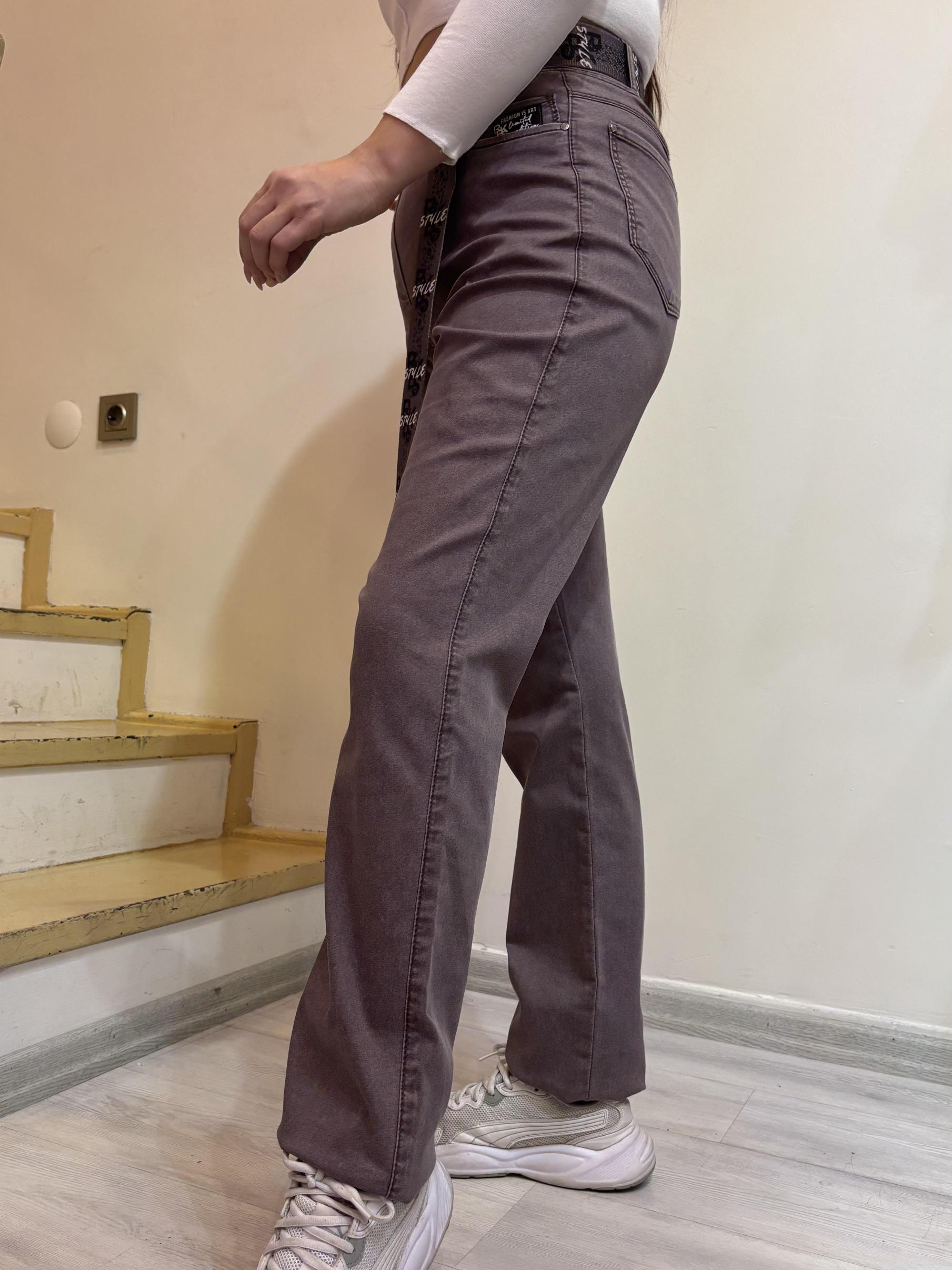 Büyük Beden Beli Lastikli Kemerli Pantolon