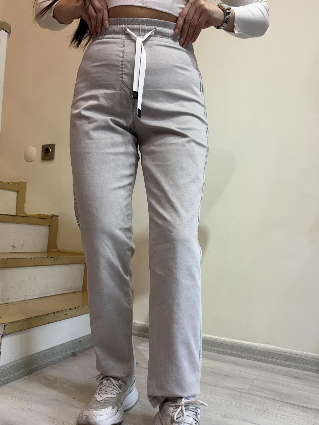 Büyük Beden Şeritli Beli Lastikli Pantolon