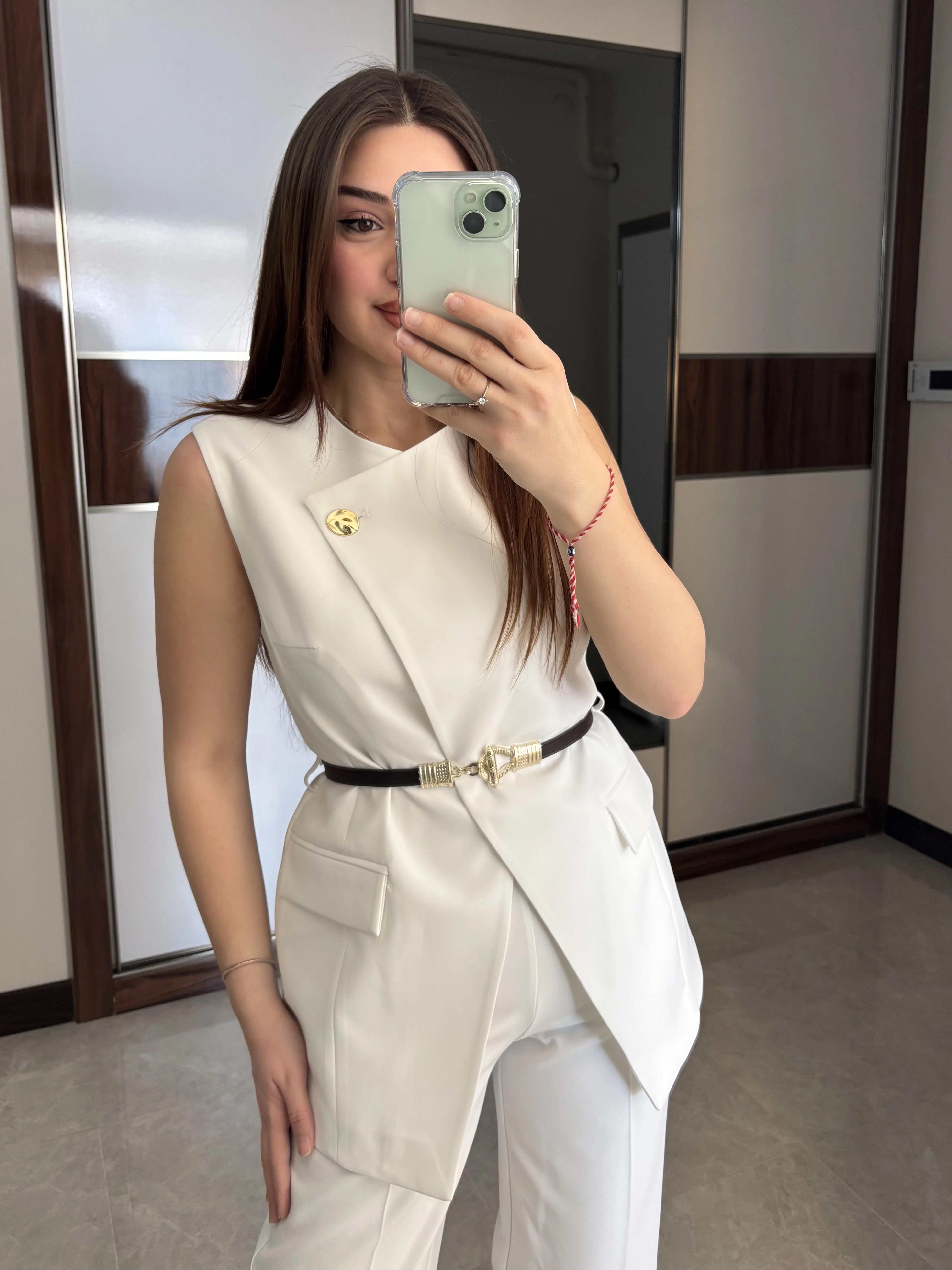 Kemerli Yelek Pantolon Takım