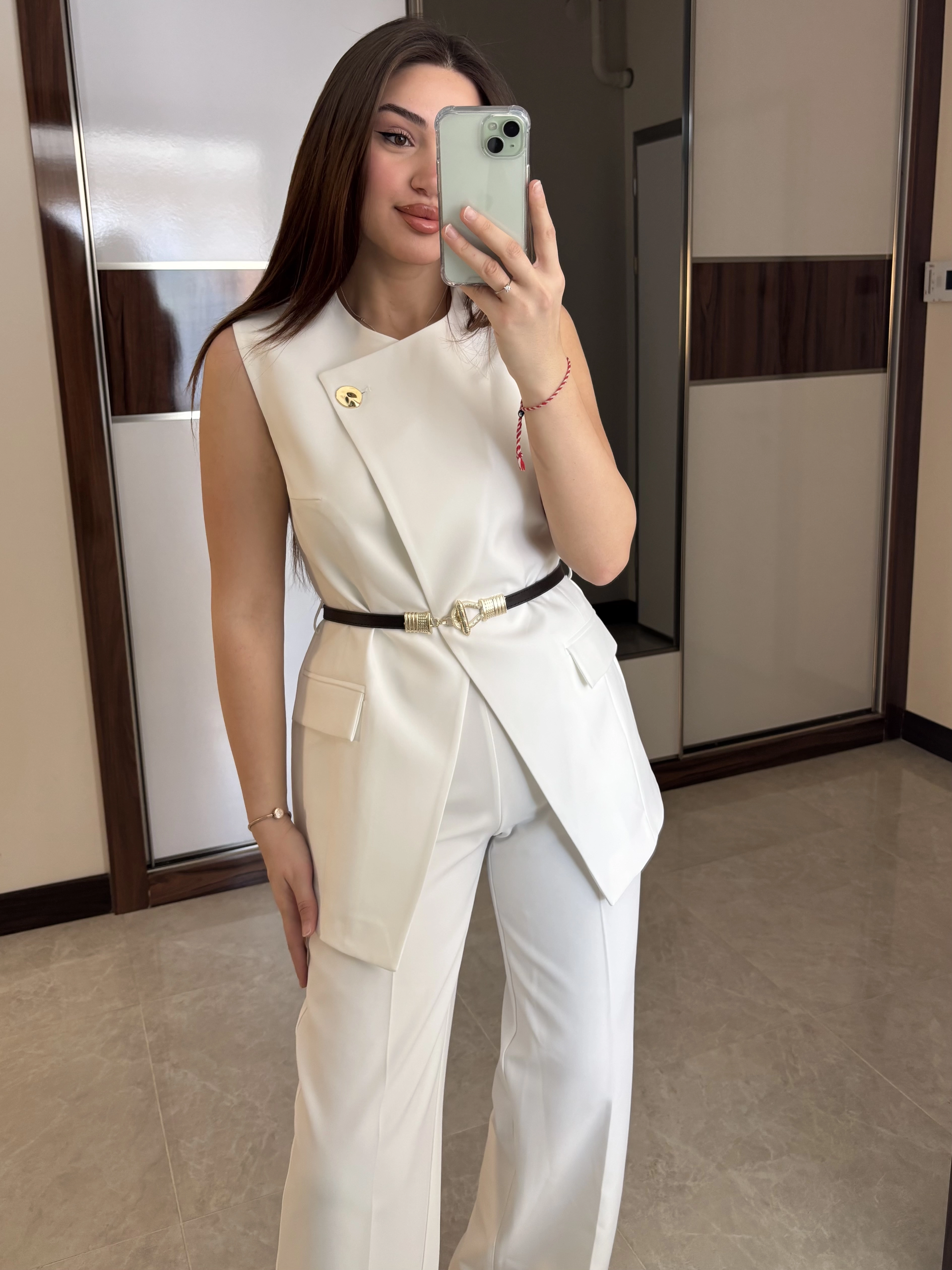 Kemerli Yelek Pantolon Takım