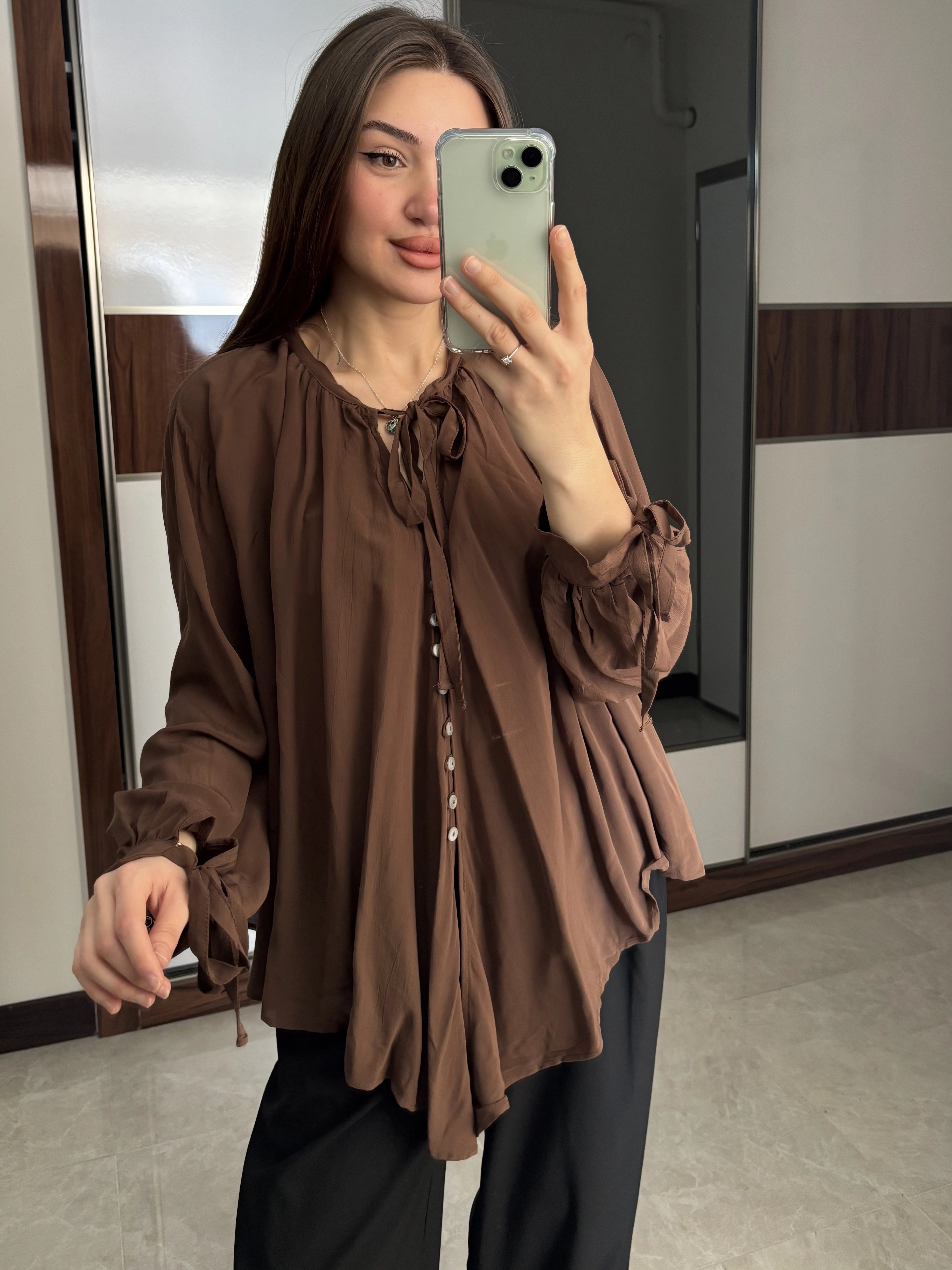 Luna Bağcıklı Gömlek 