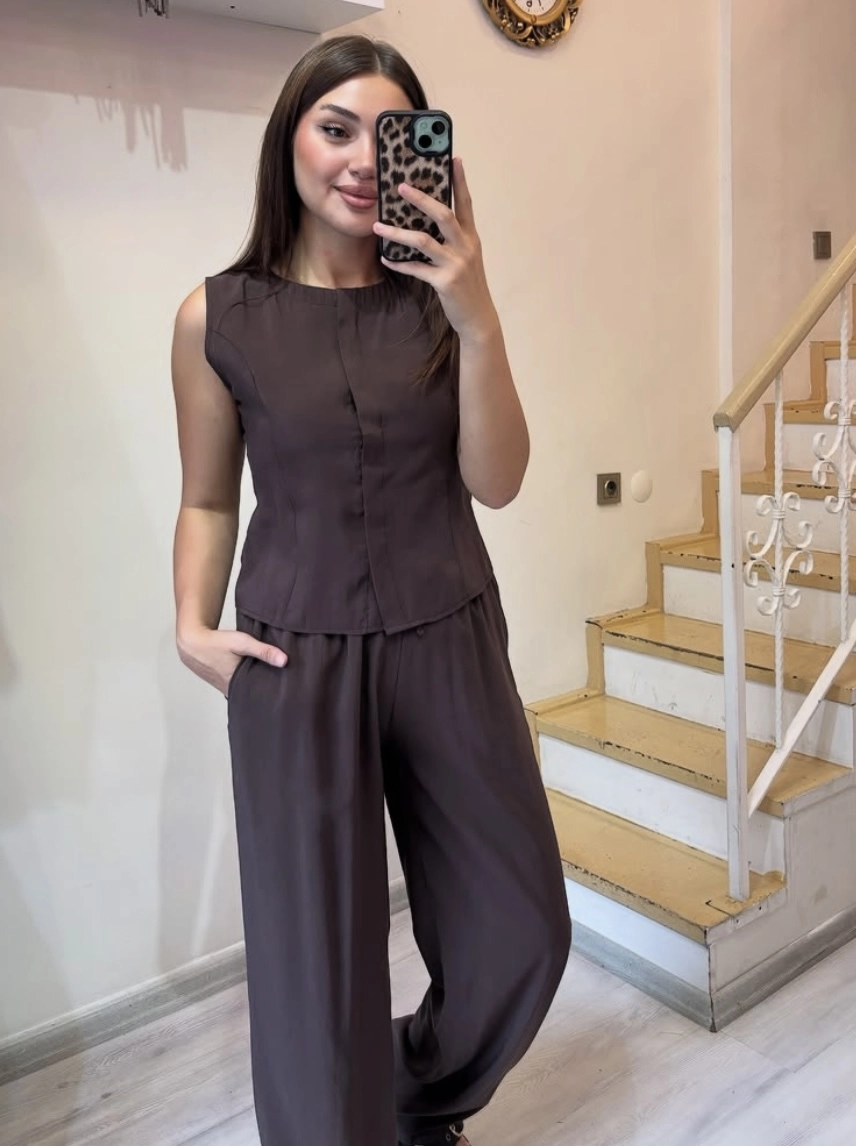 Kolsuz Bluz Pantolon Takım