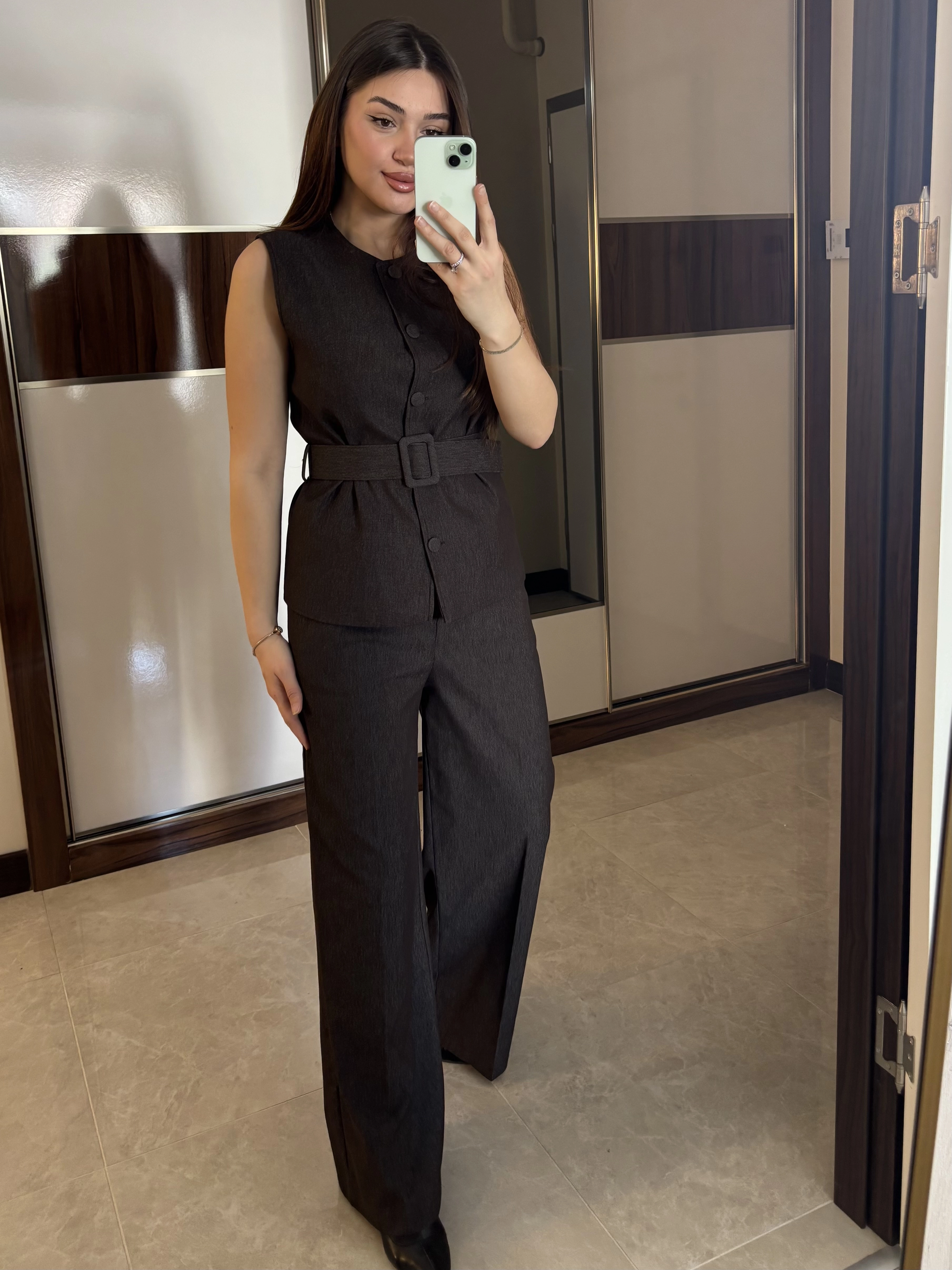 Kemerli Yelekli İkili Takım