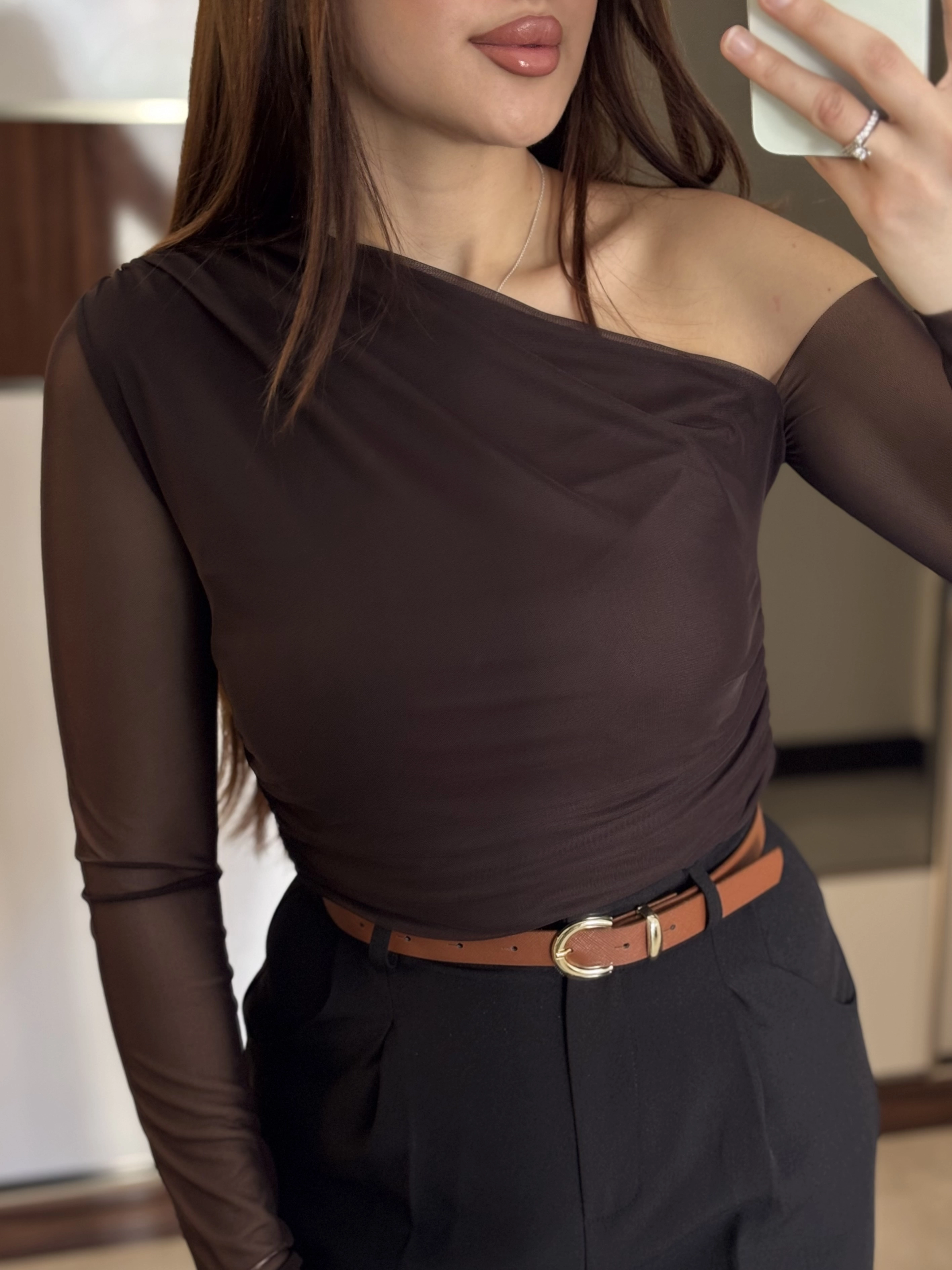 Tül Düşük Omuz Büstiyer