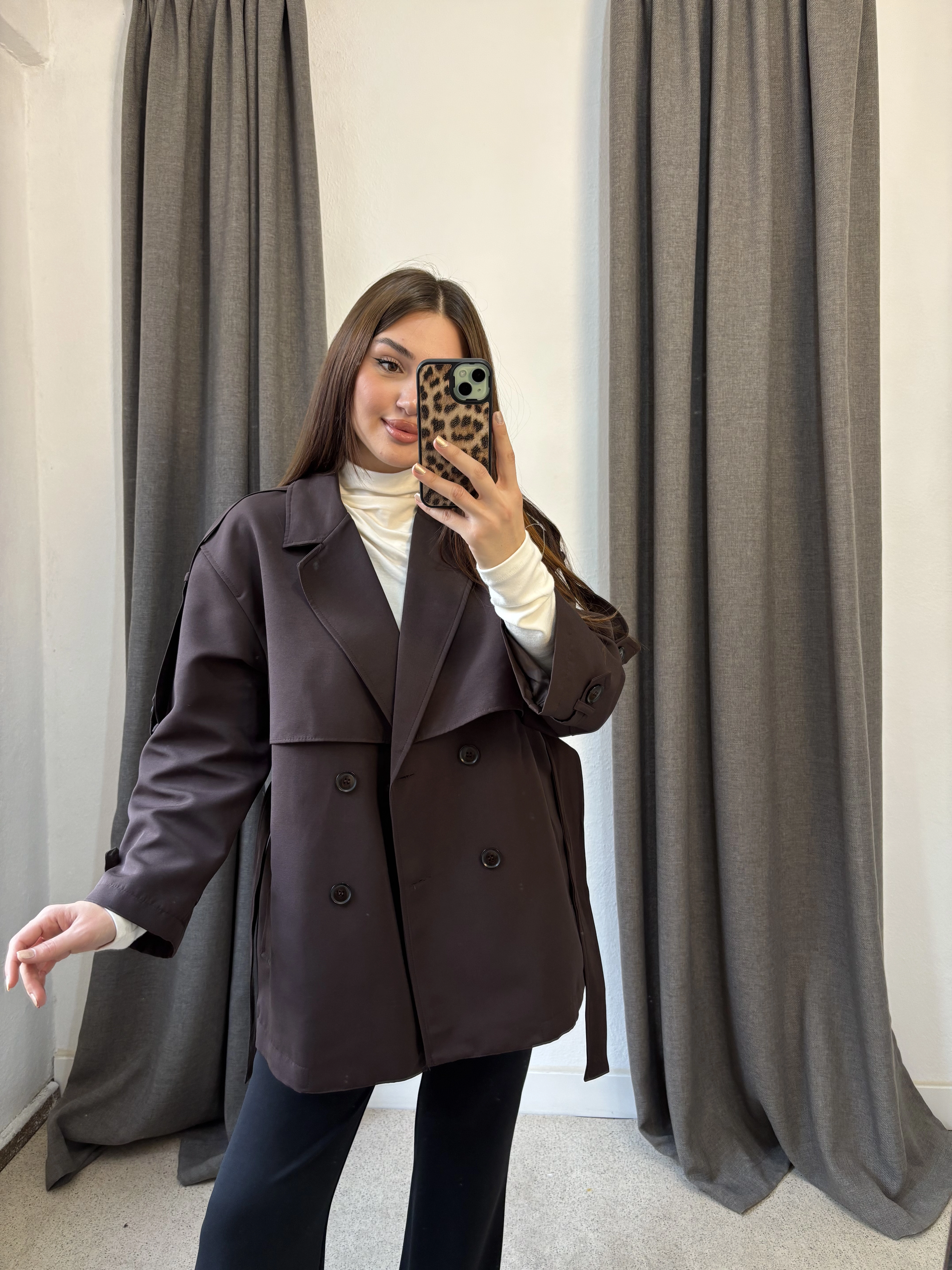 Astarlı Premium Kalite Yarım Boy Trençkot