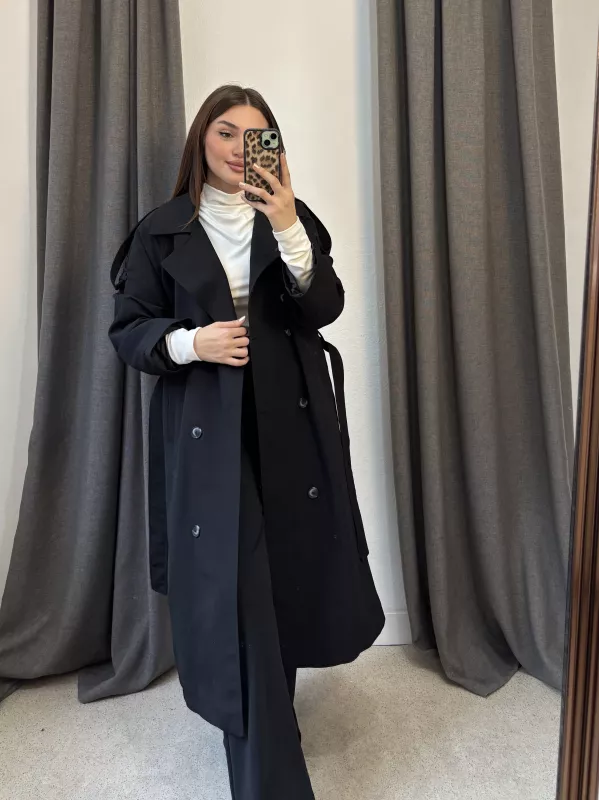 Astarlı Premium Kalite Tam Boy Trençkot