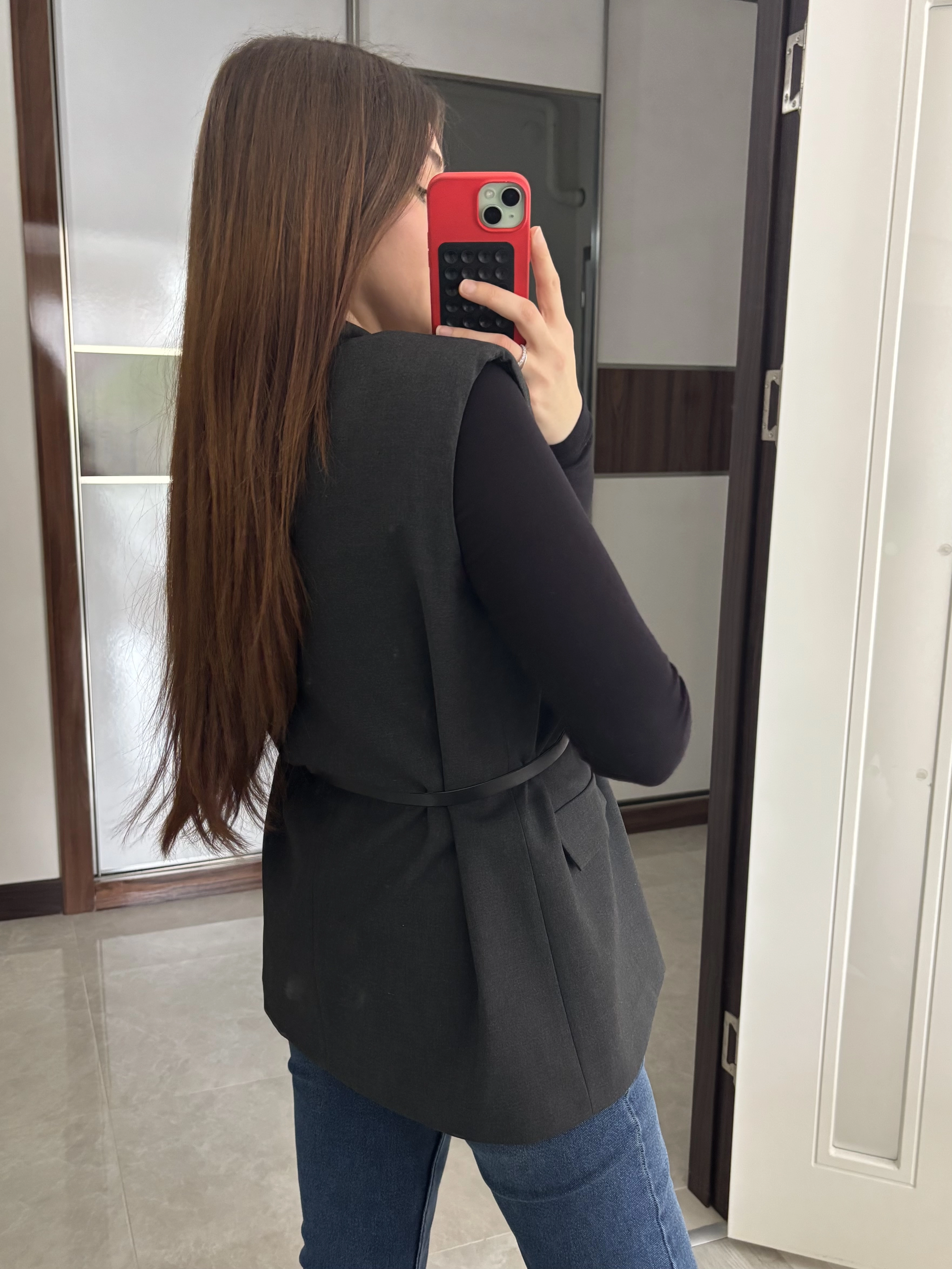 Kemerli Blazer Yelek