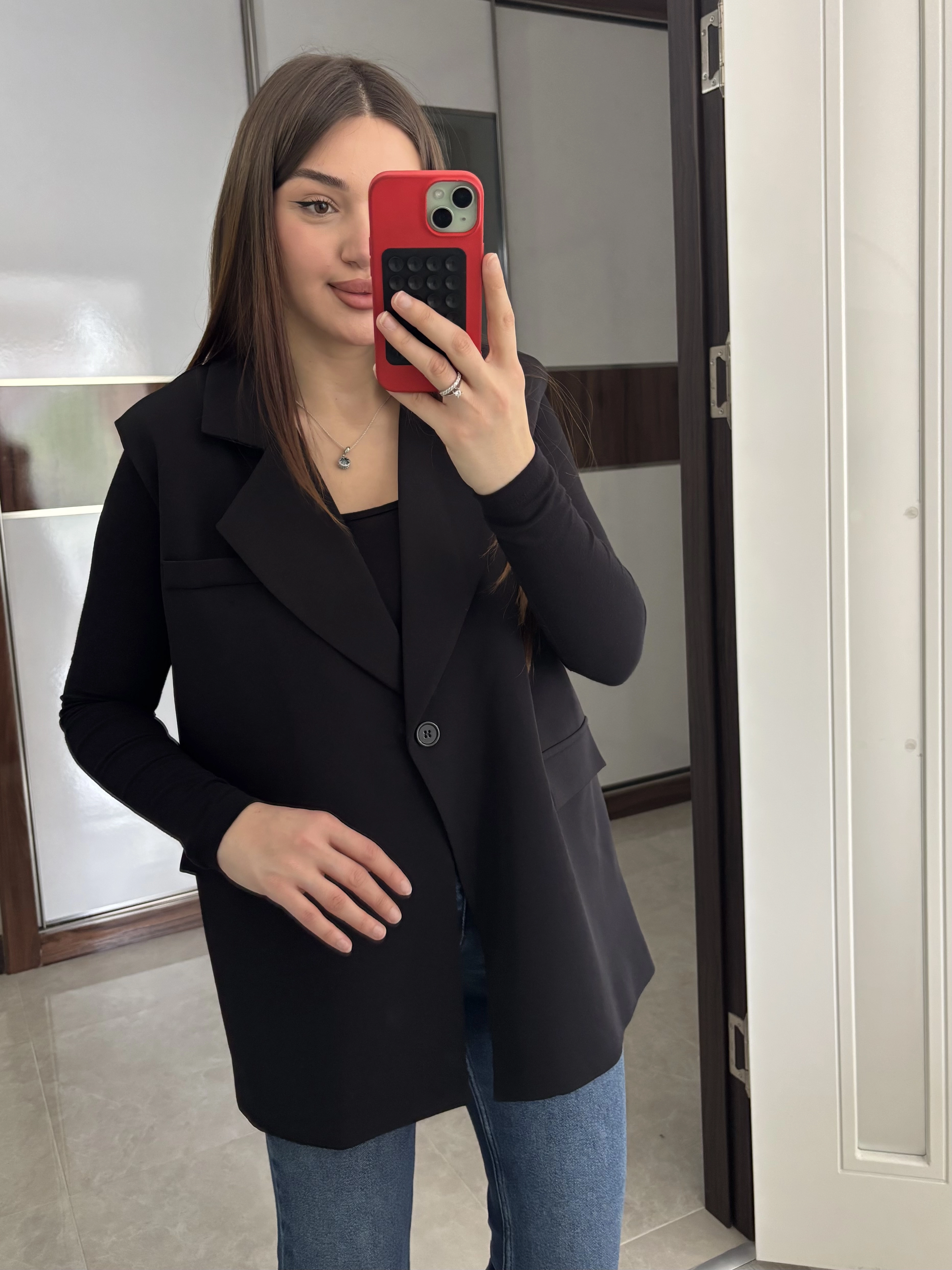 Cep Kapaklı Kemerli Yelek