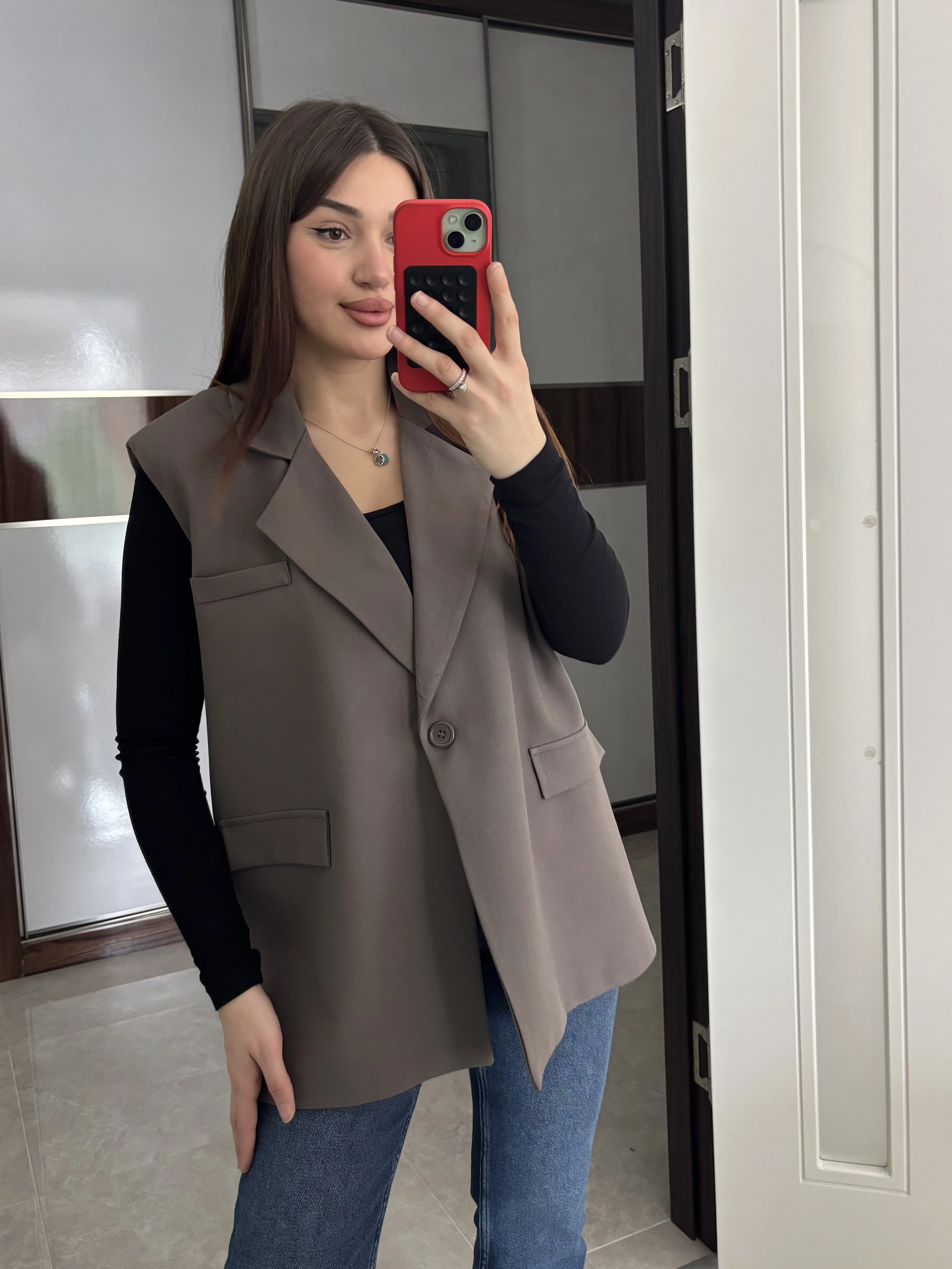 Cep Kapaklı Kemerli Yelek