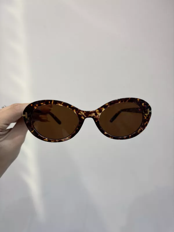 Tom Ford Leopar Kemik Çerçeve Güneş Gözlüğü