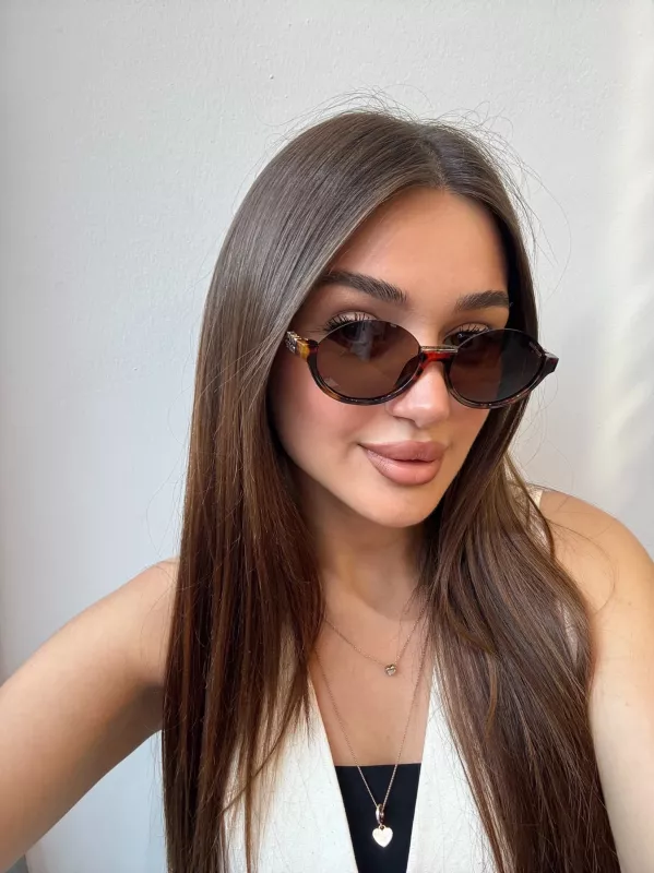 MIUMIU Leopar Kemik Çerçeve Güneş Gözlüğü