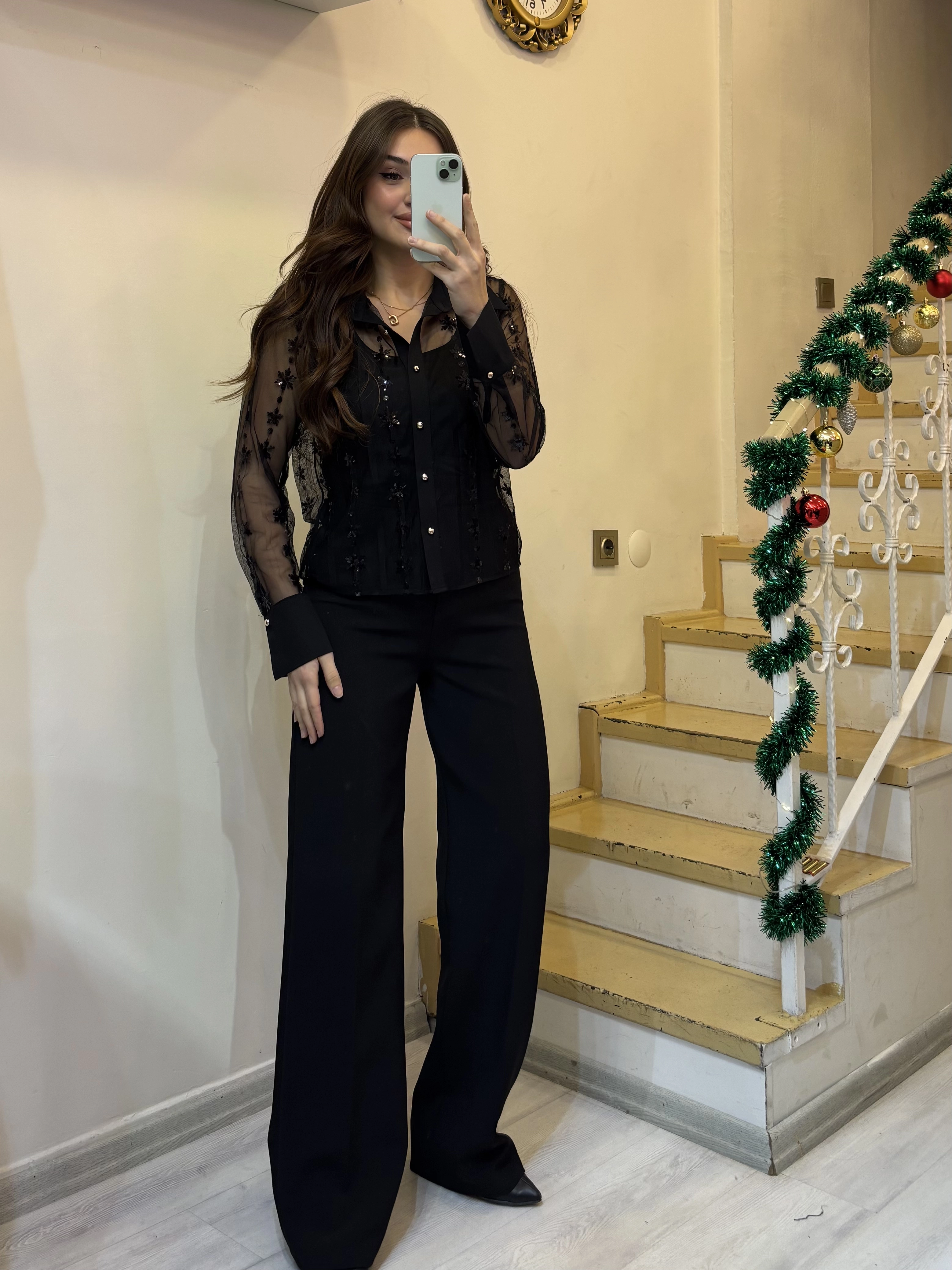 Pilesiz Palazzo Kumaş Pantolon