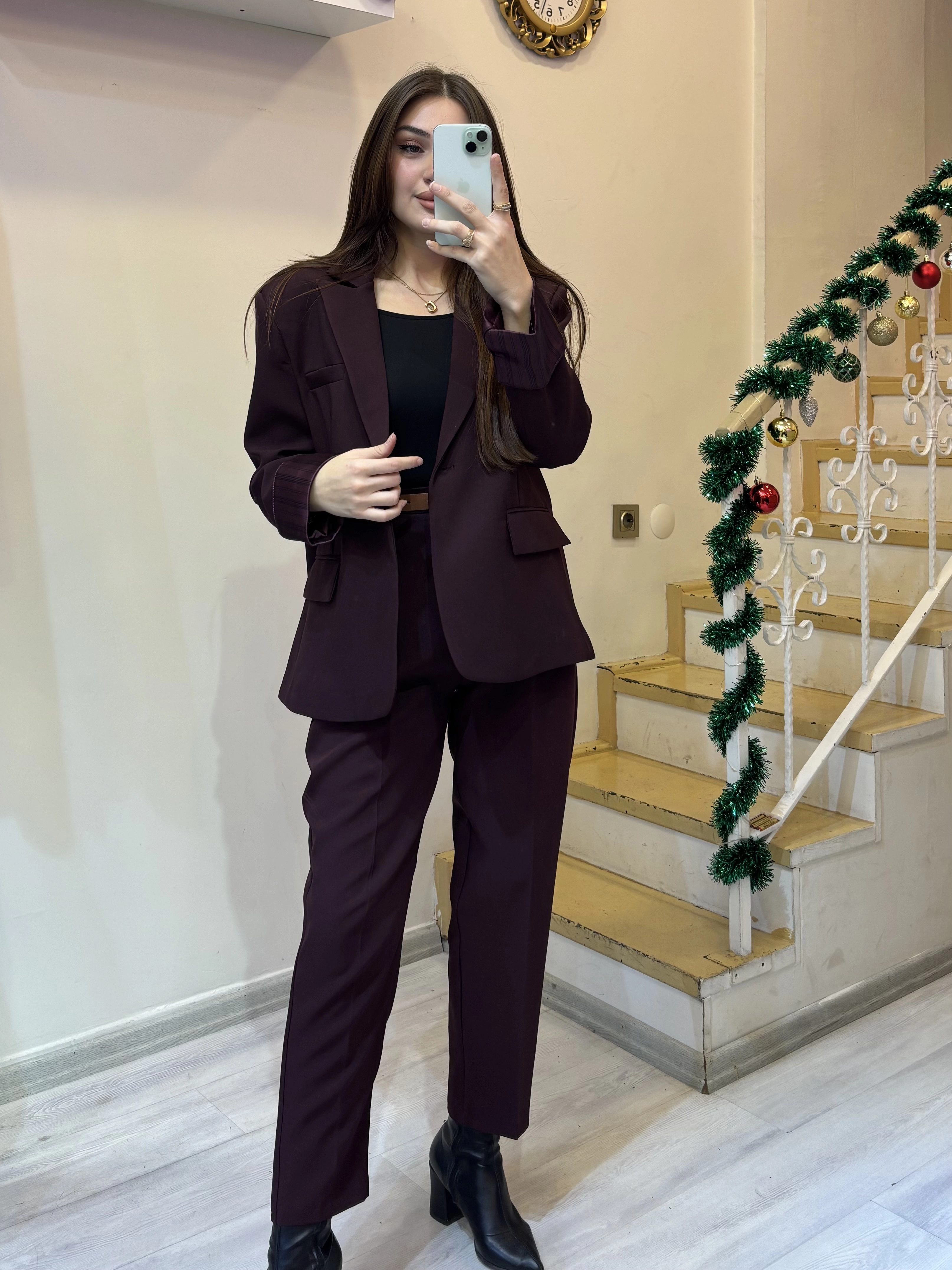 Çizgili Astarlı Atlas Blazer Oversize Ceket