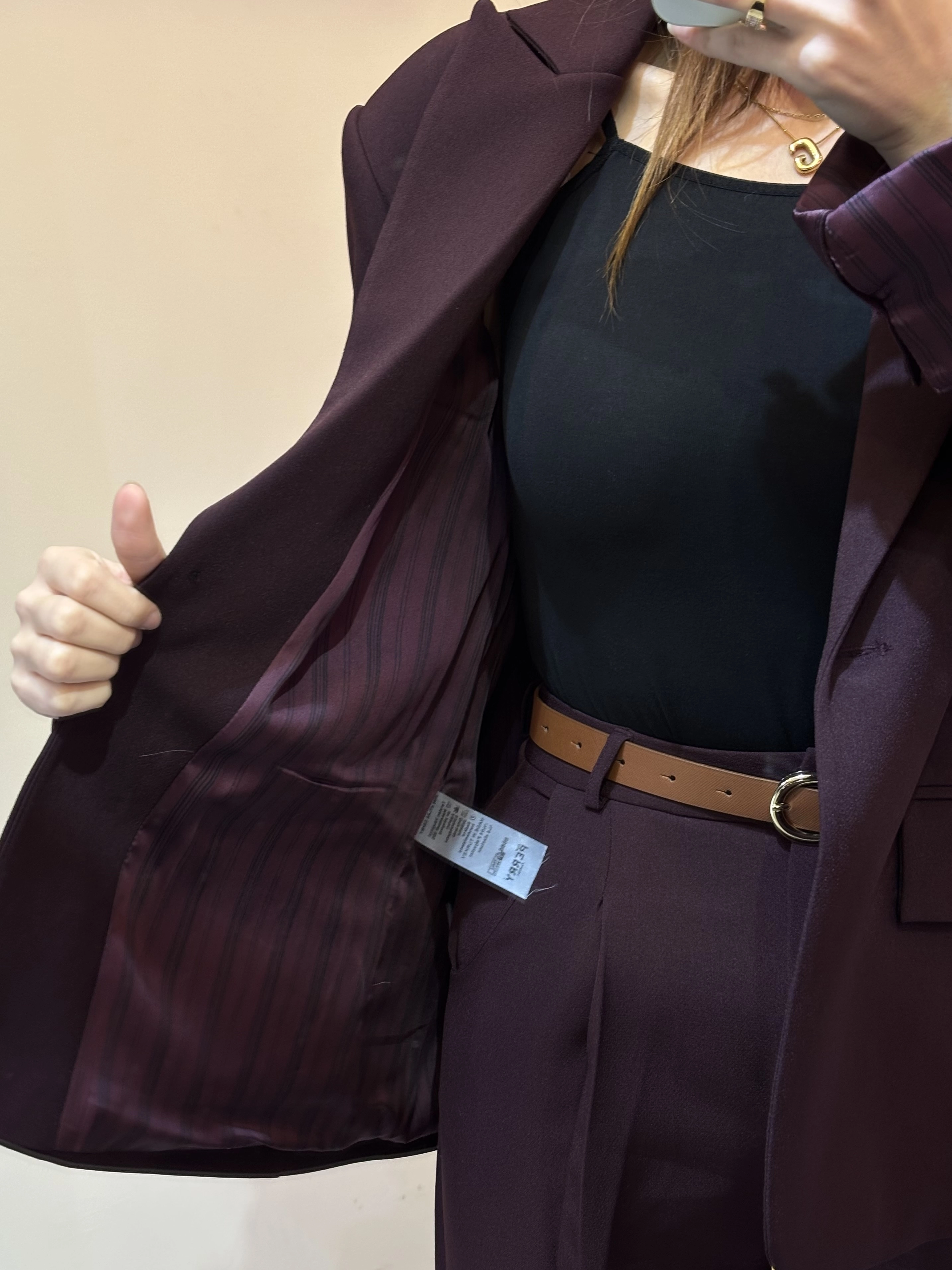Çizgili Astarlı Atlas Blazer Oversize Ceket