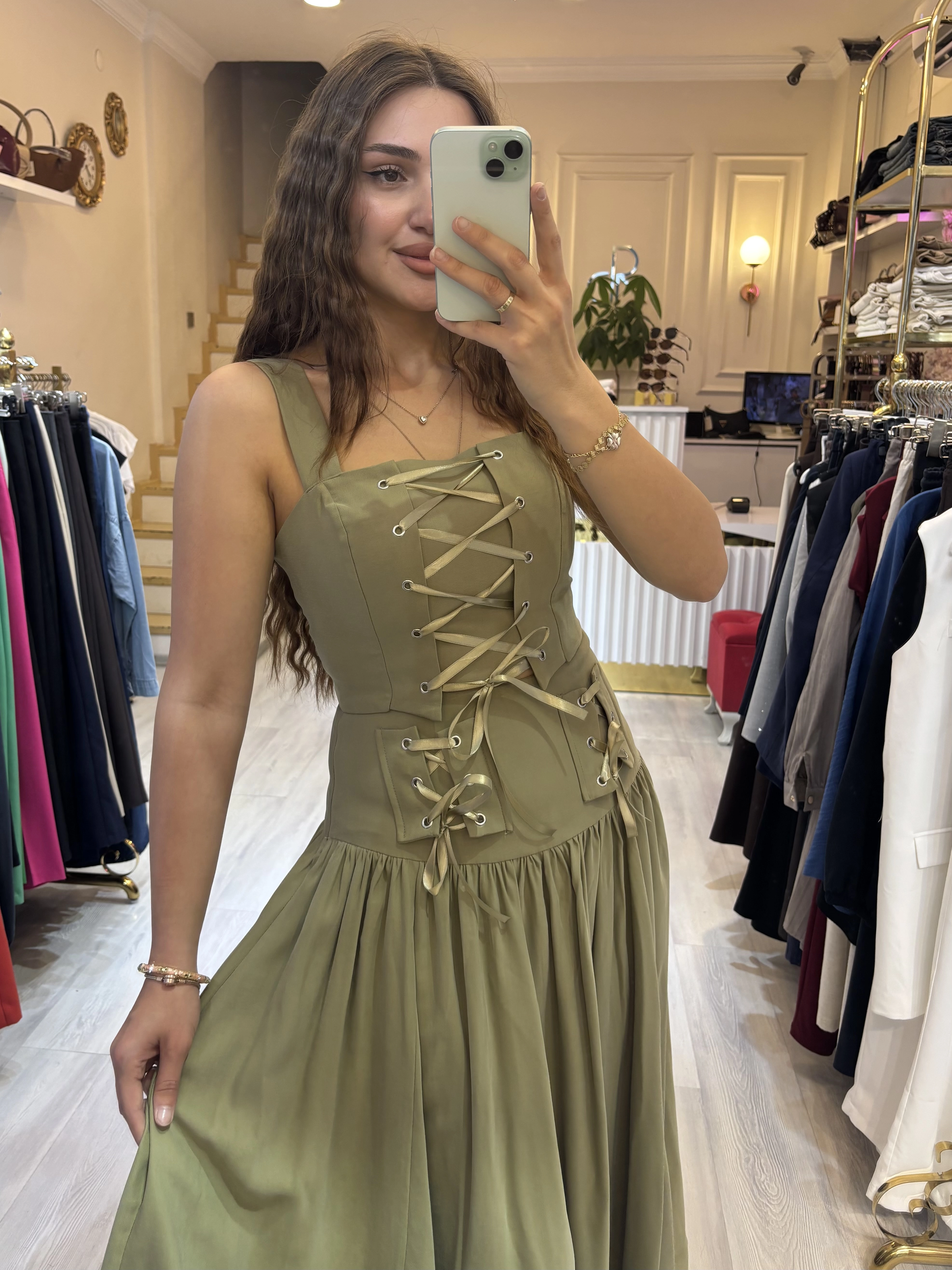 Askılı Büstiyer Etek Takım 