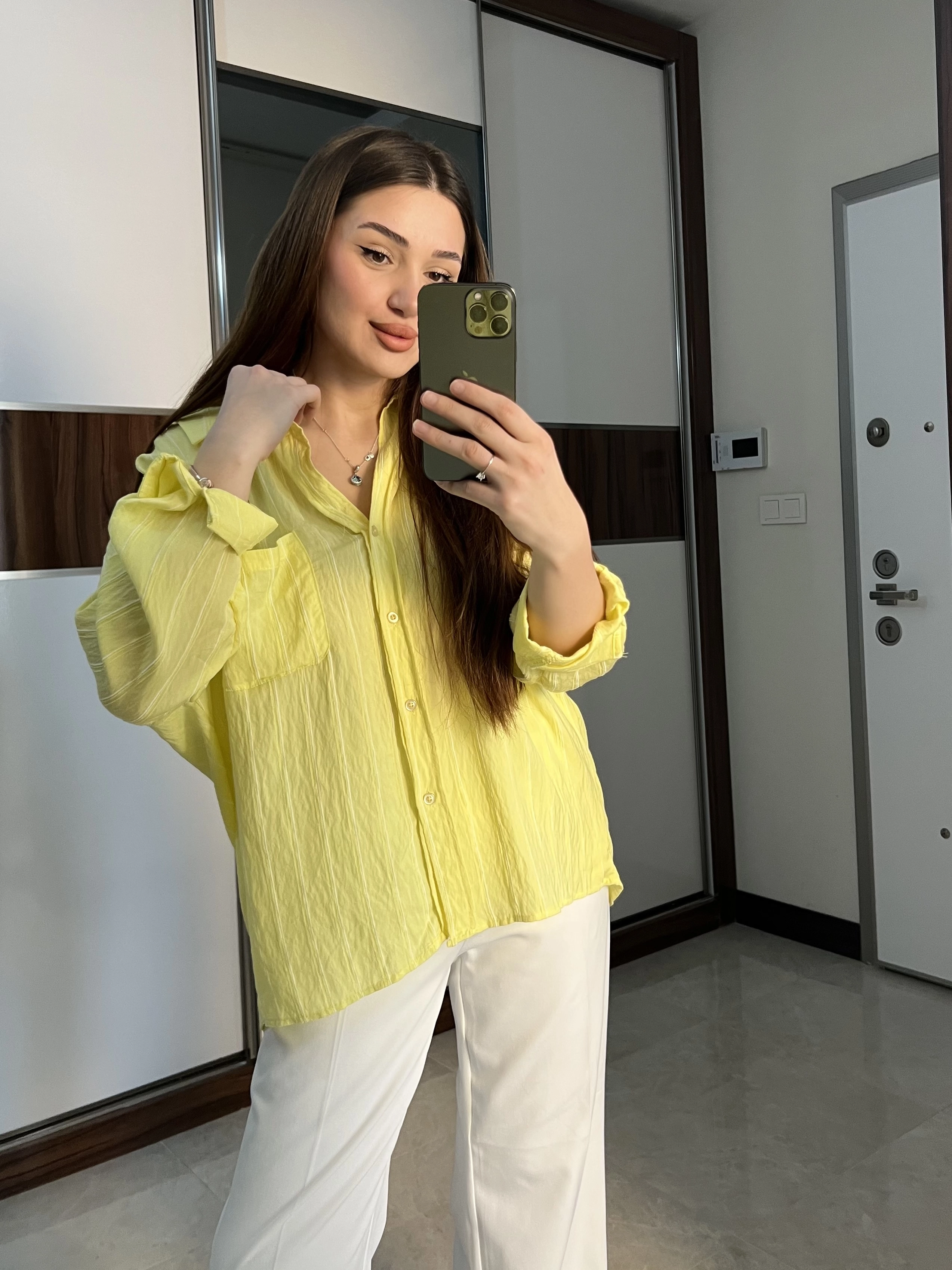 Oversize Çizgili Gömlek