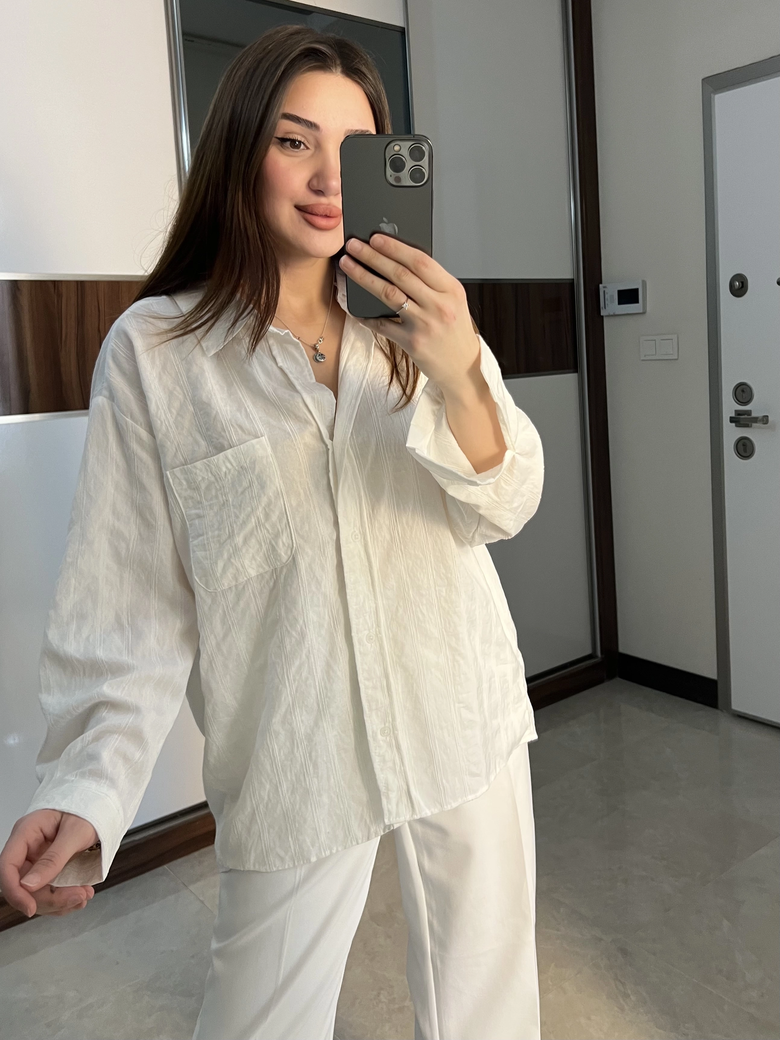 Oversize Çizgili Gömlek