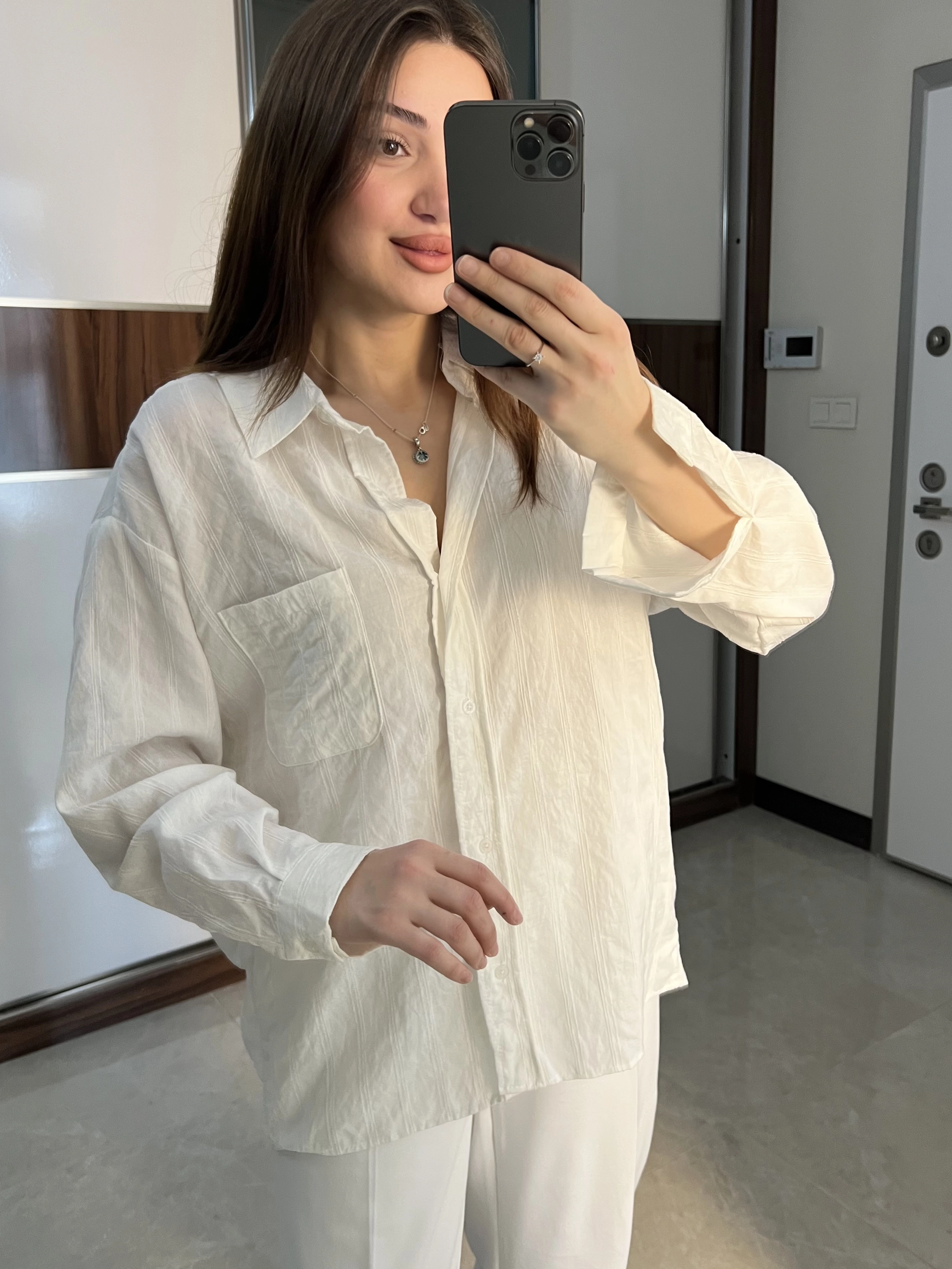 Oversize Çizgili Gömlek