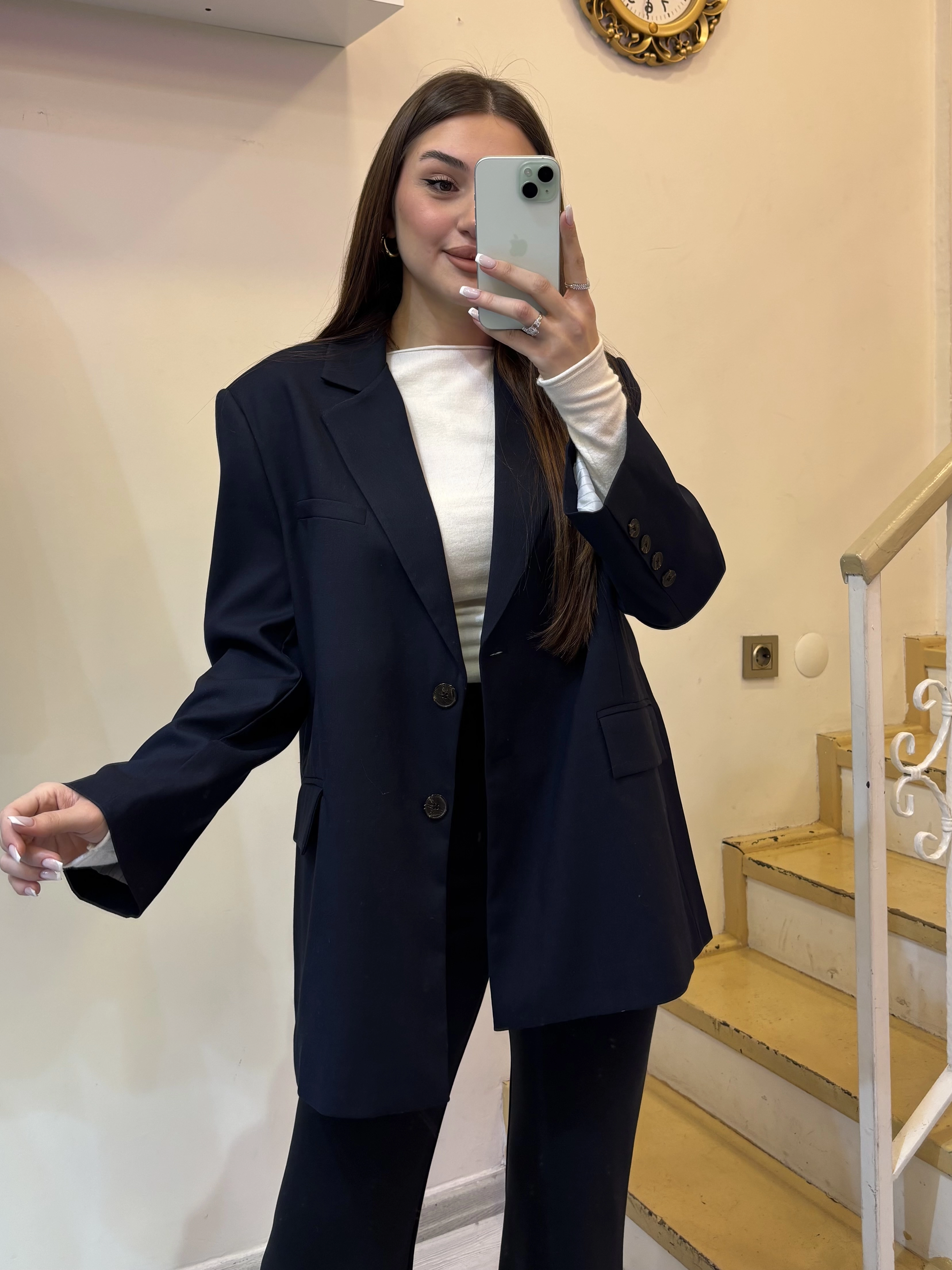 Pamuklu Blazer Ceket Oversize