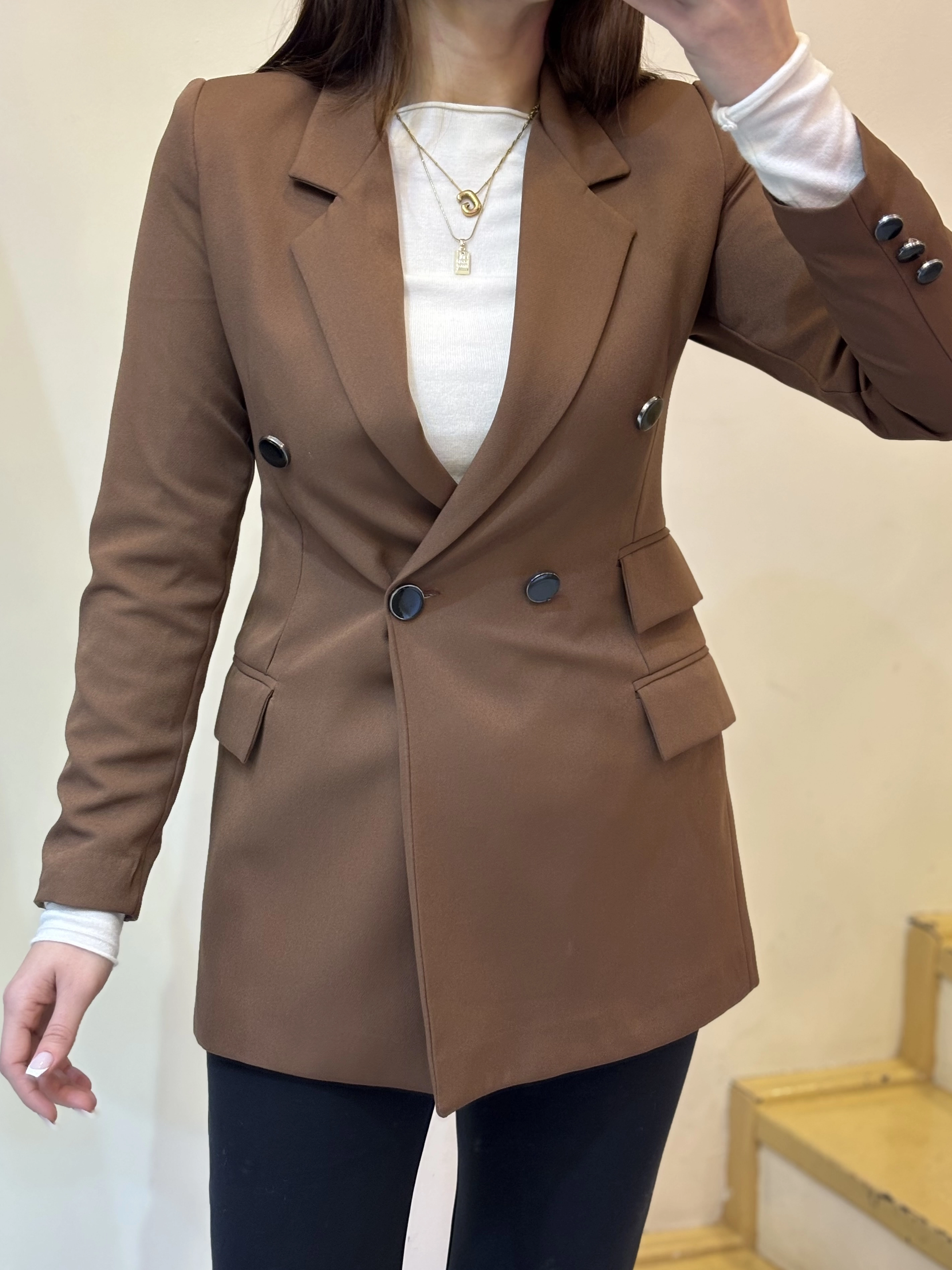 Atlas Çift Cepli Oturan Model Blazer Ceket