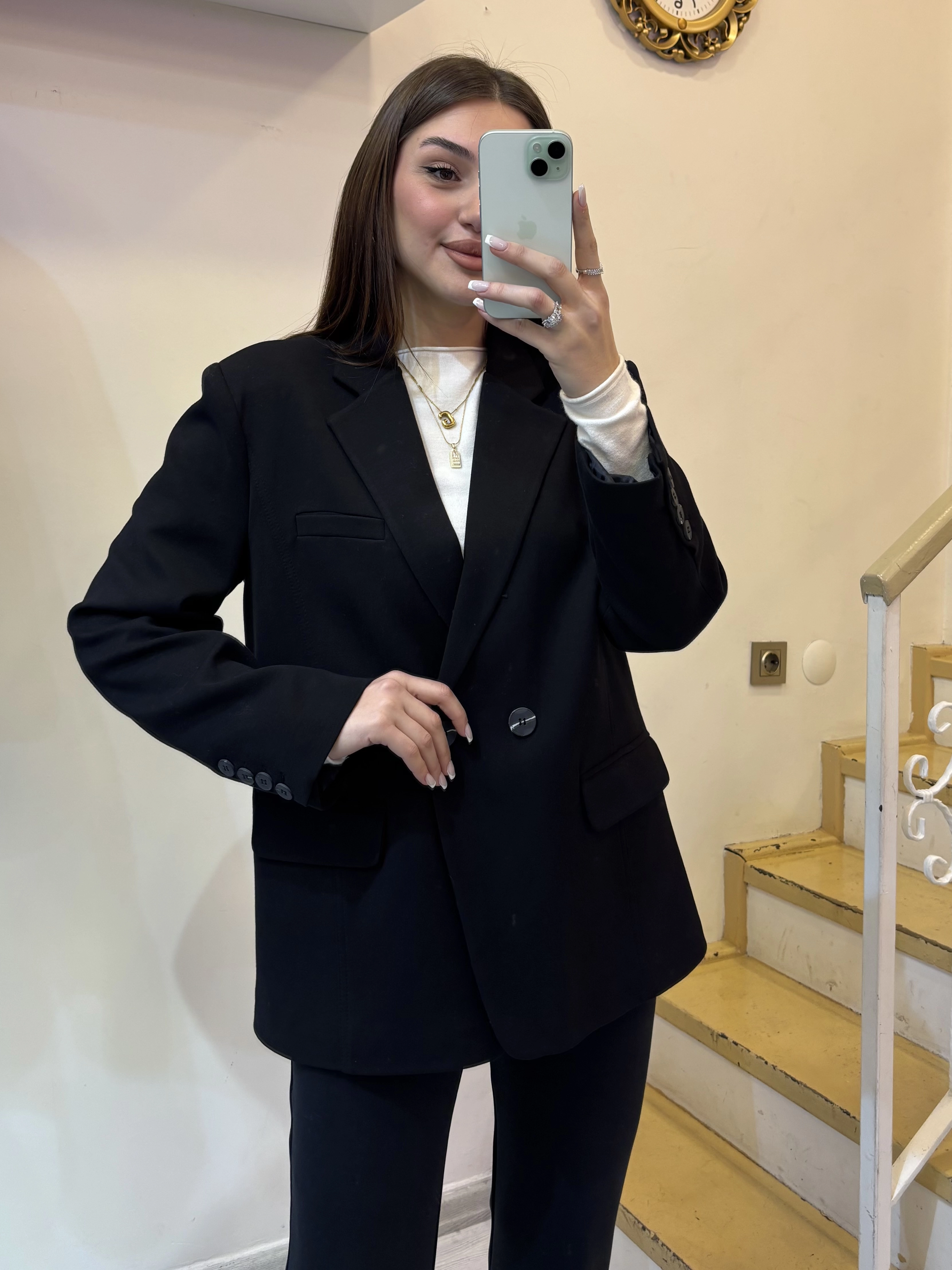 Modal Kumaş Oversize Blazer Ceket