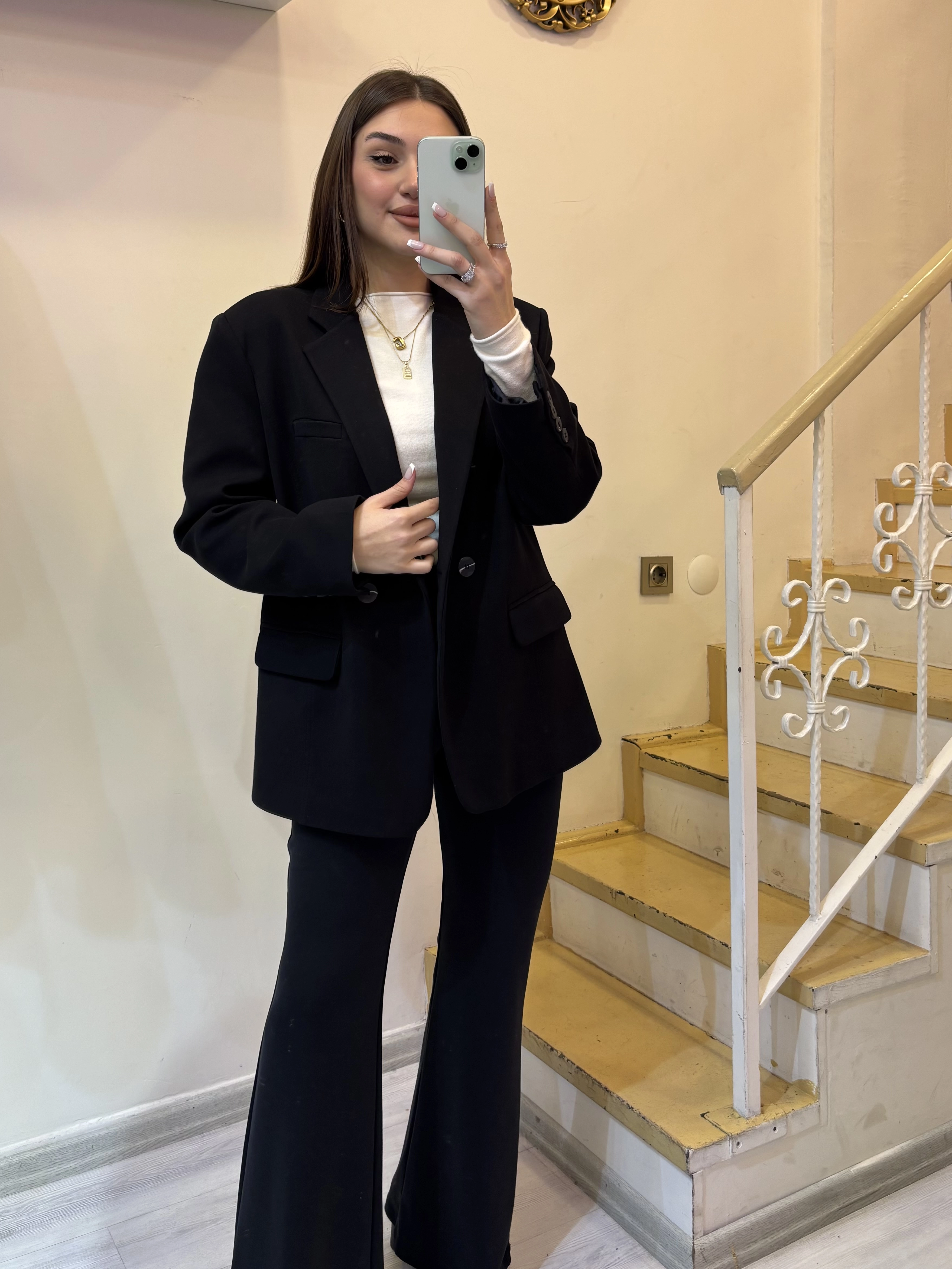 Modal Kumaş Oversize Blazer Ceket