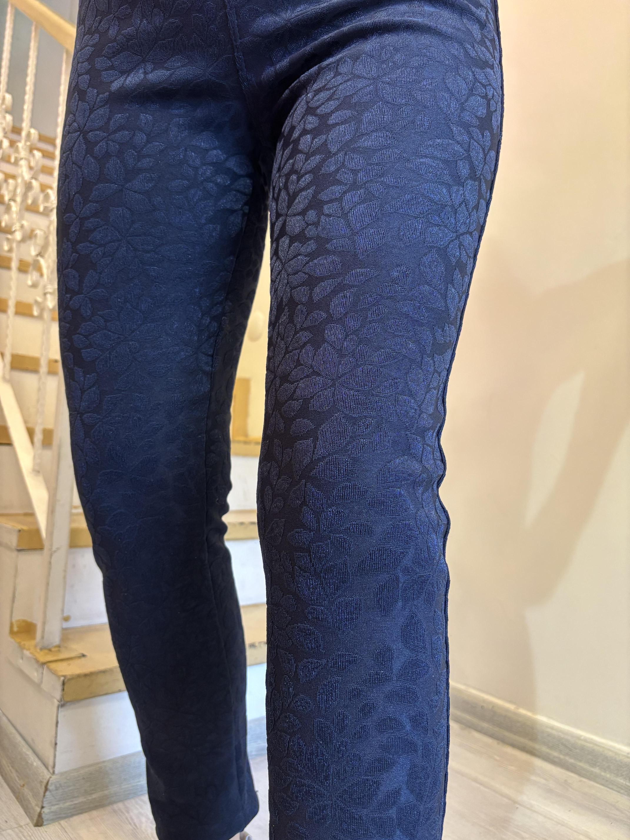 Büyük Beden Desenli Punto Kumaş Pantolon