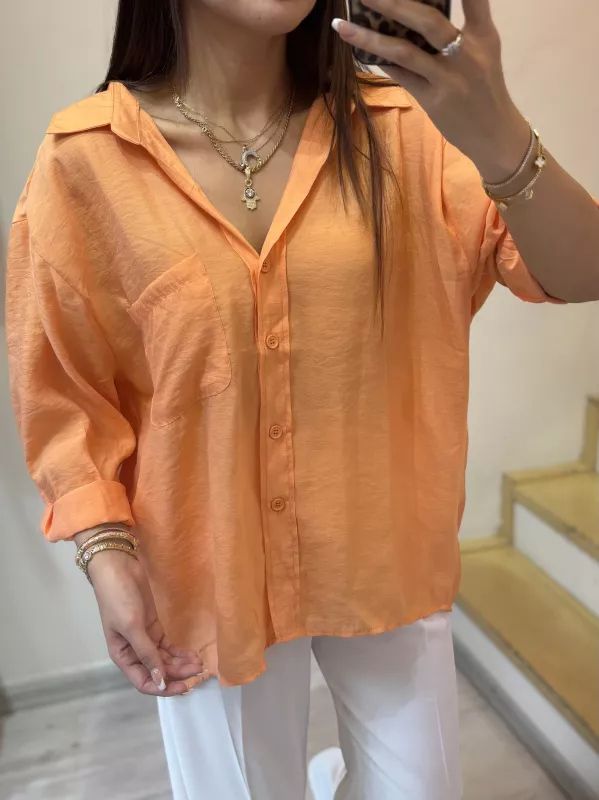 Oversize Model Cepli Gömlek