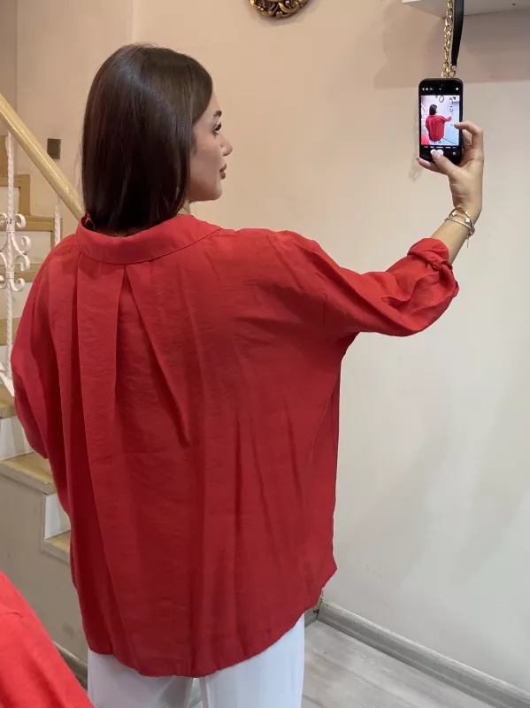 Oversize Model Cepli Gömlek
