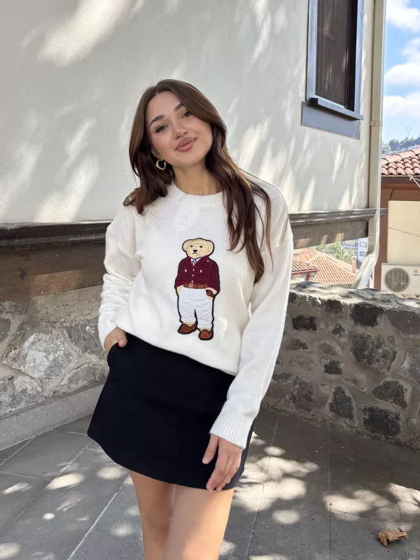Ayıcıklı Triko Kazak