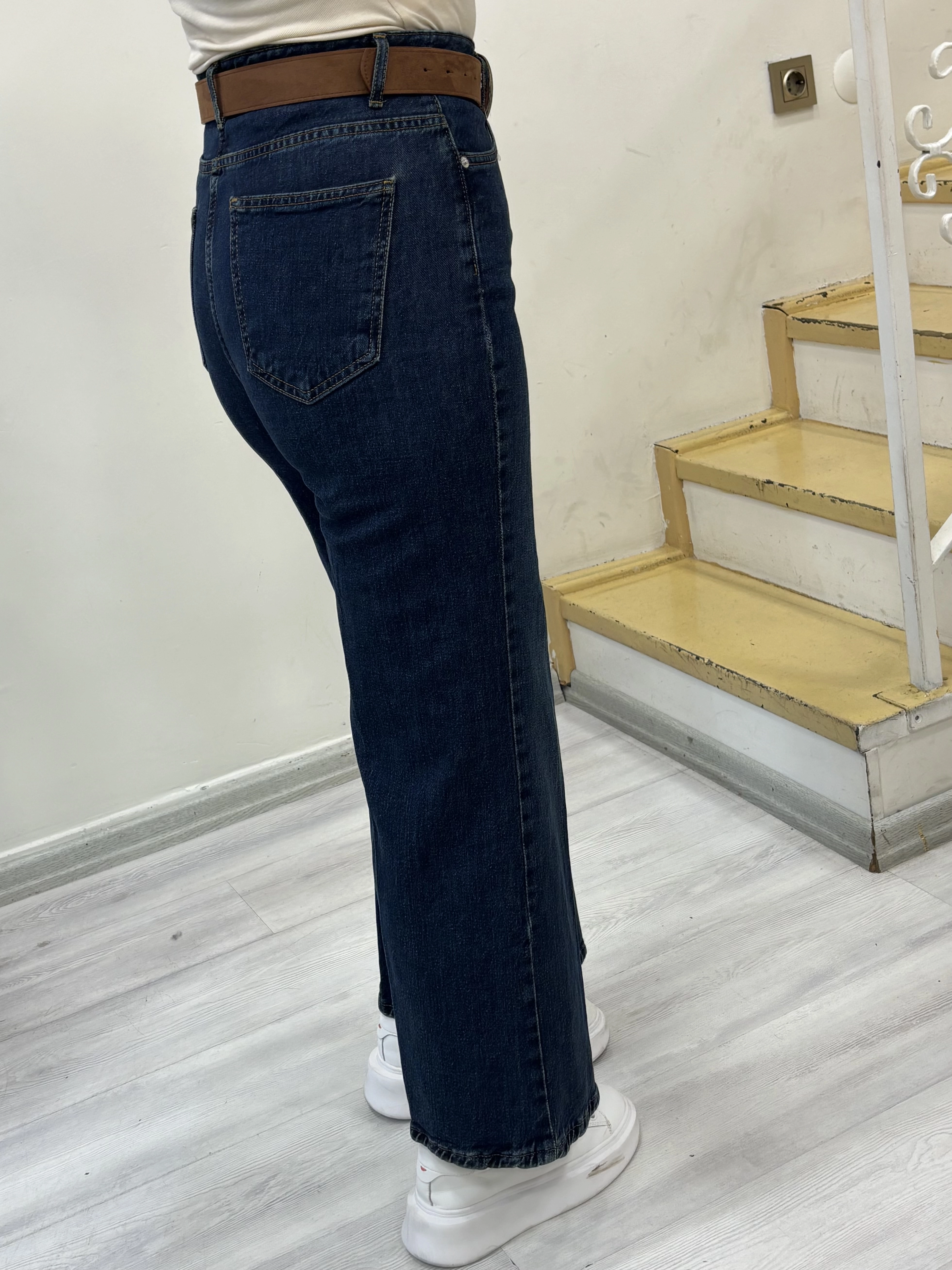 Ekstra Yüksek Bel Bilek Boy Palazzo Jean