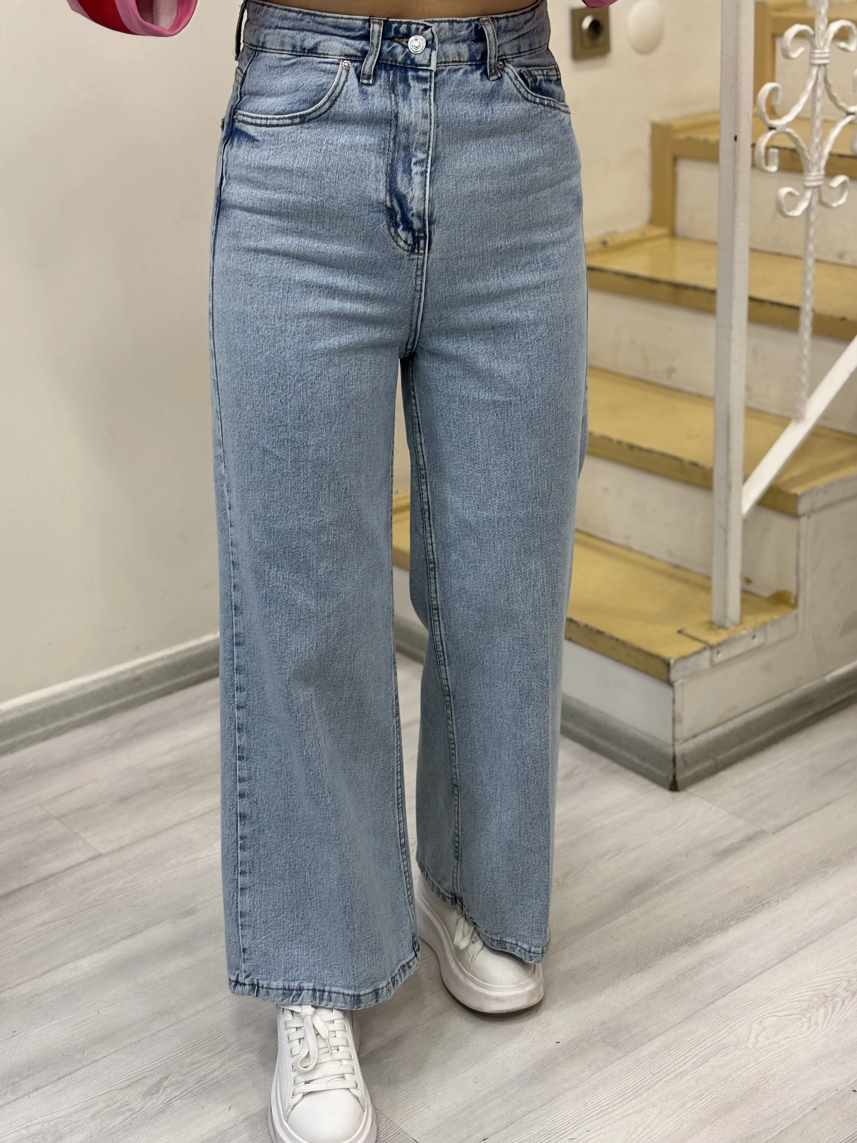 Ekstra Yüksek Bel Bilek Boy Palazzo Jean