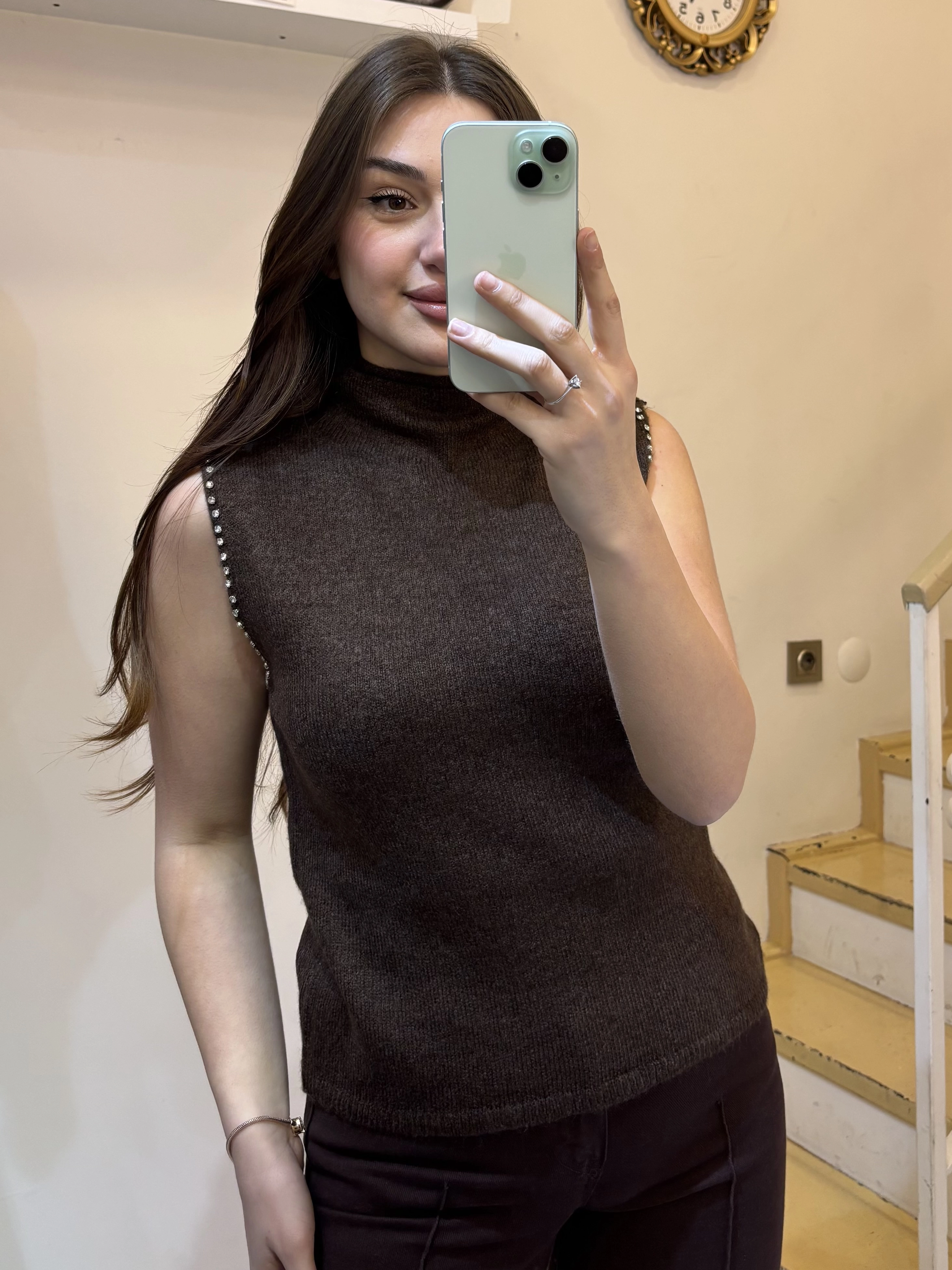 Taşlı Triko Top