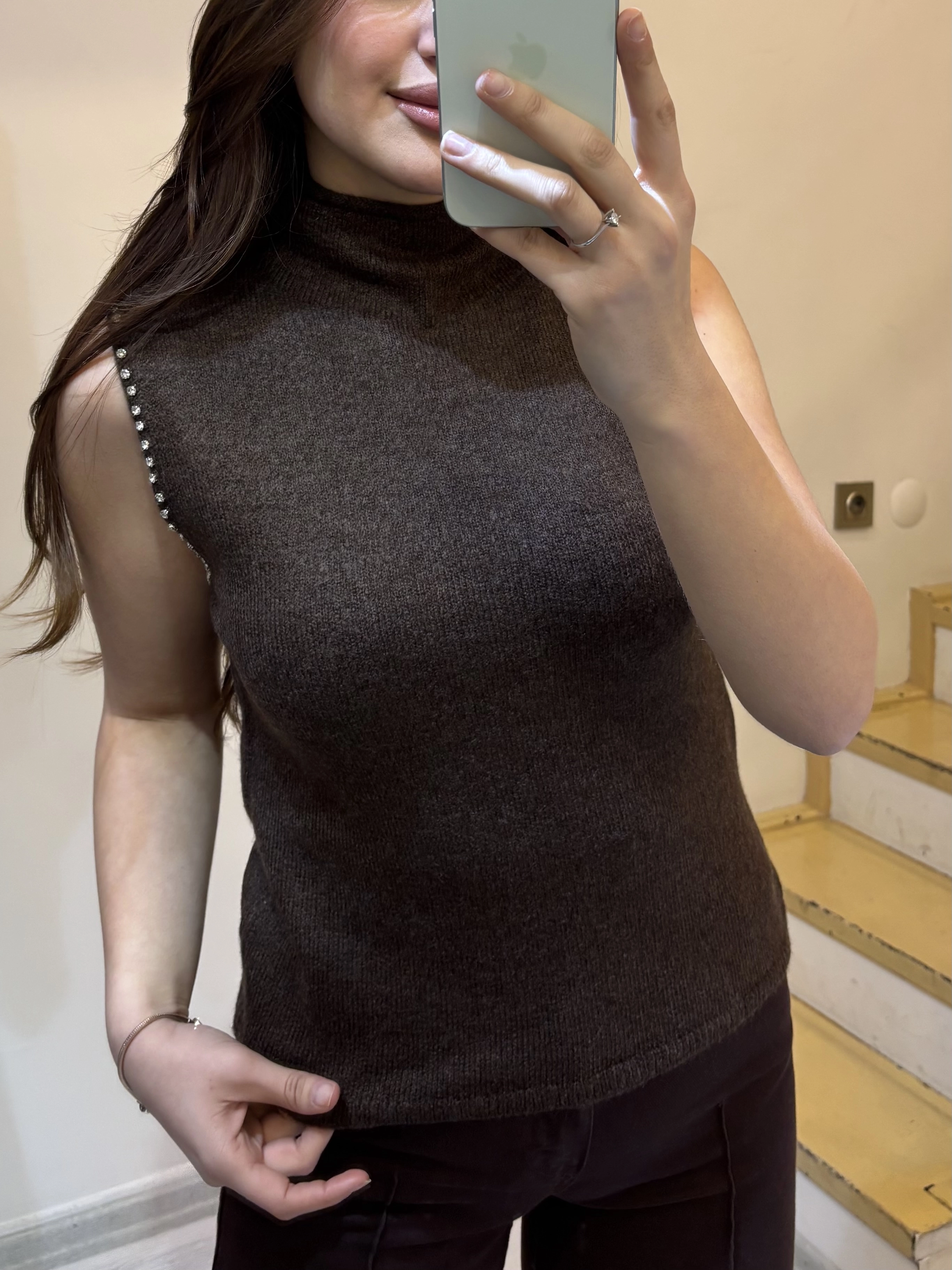 Taşlı Triko Top