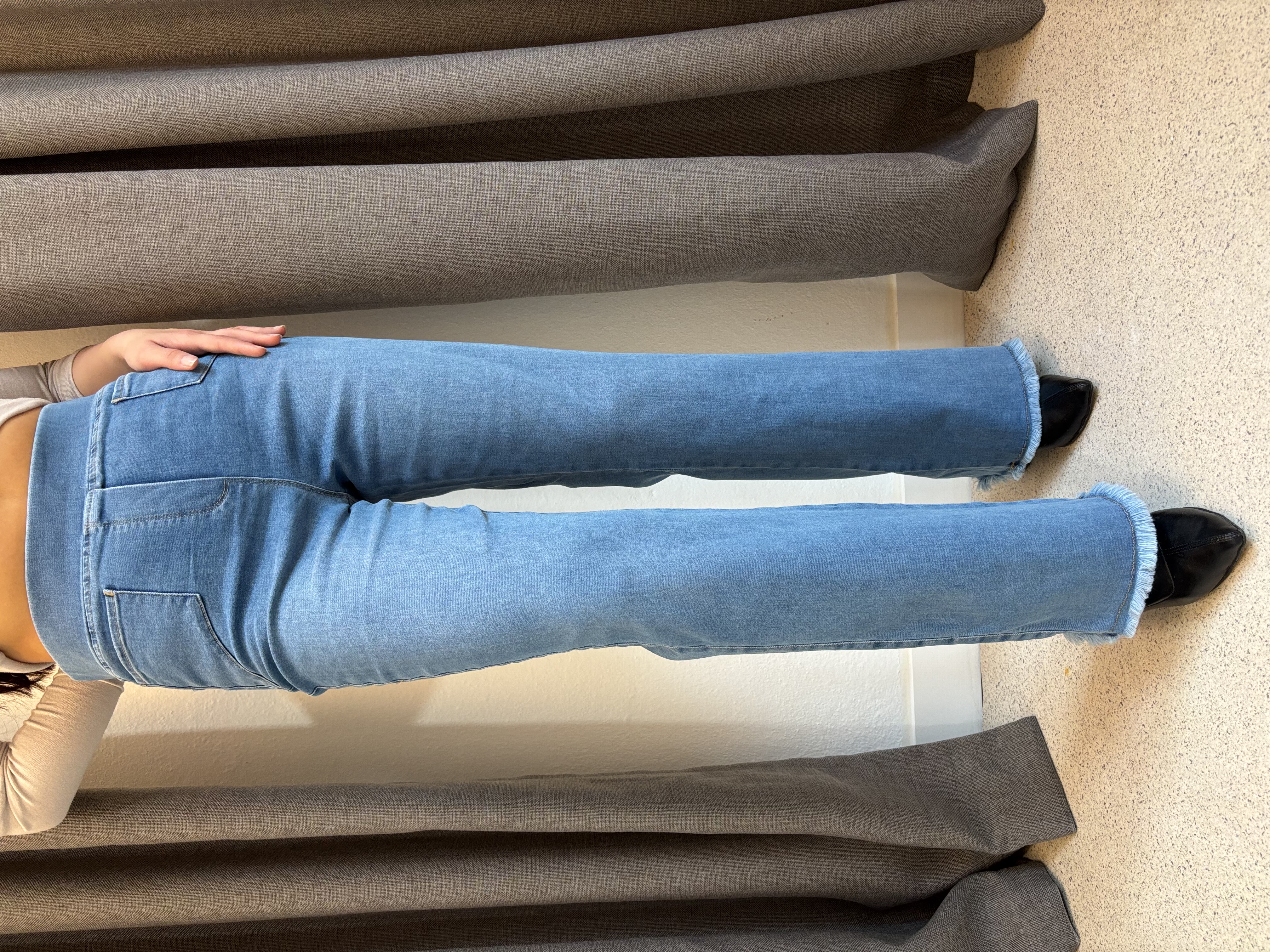 Büyük Beden Beli Lastikli Palazzo Jean