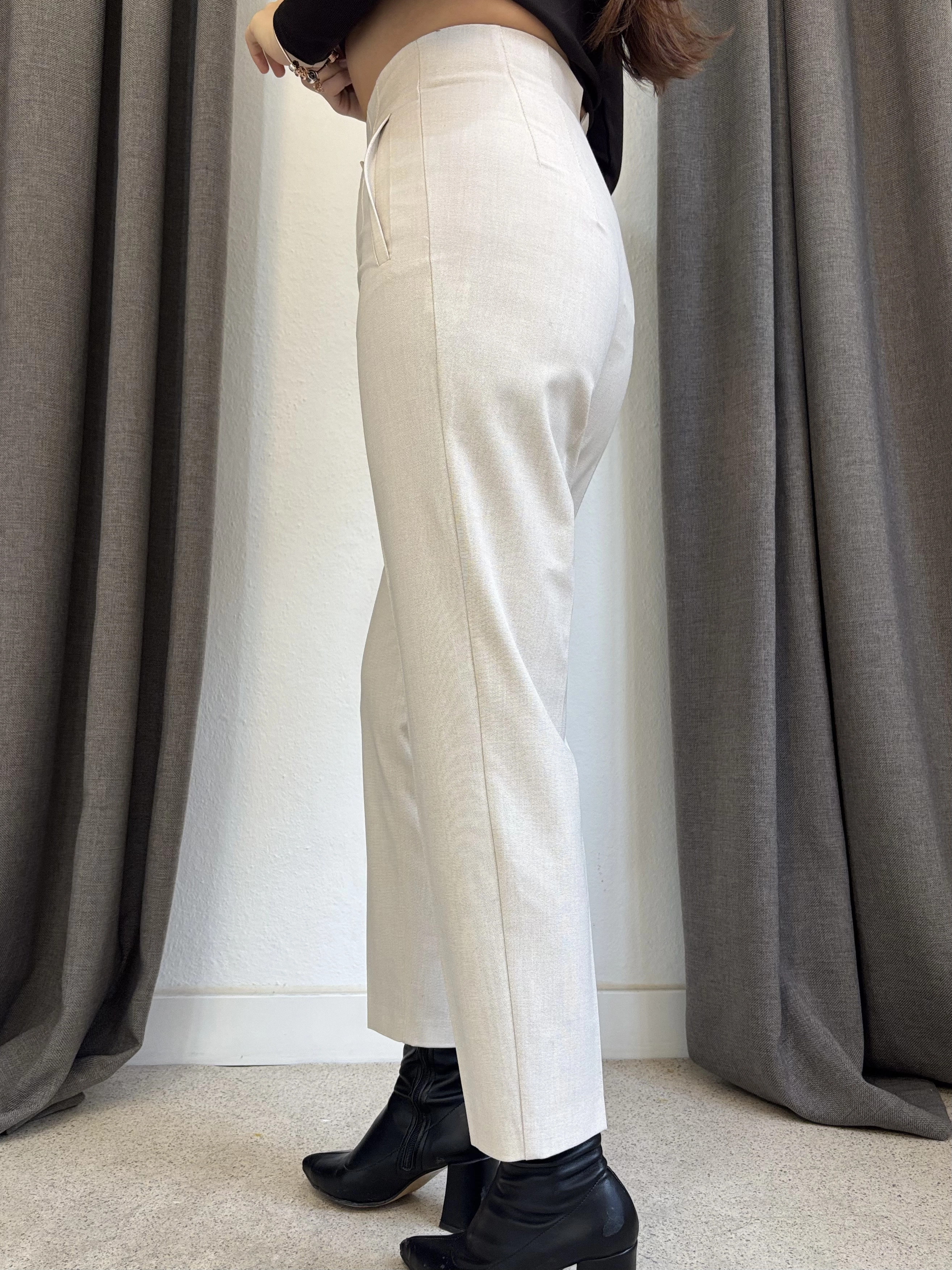 Flotalı Havuç Kesim Kumaş Pantolon