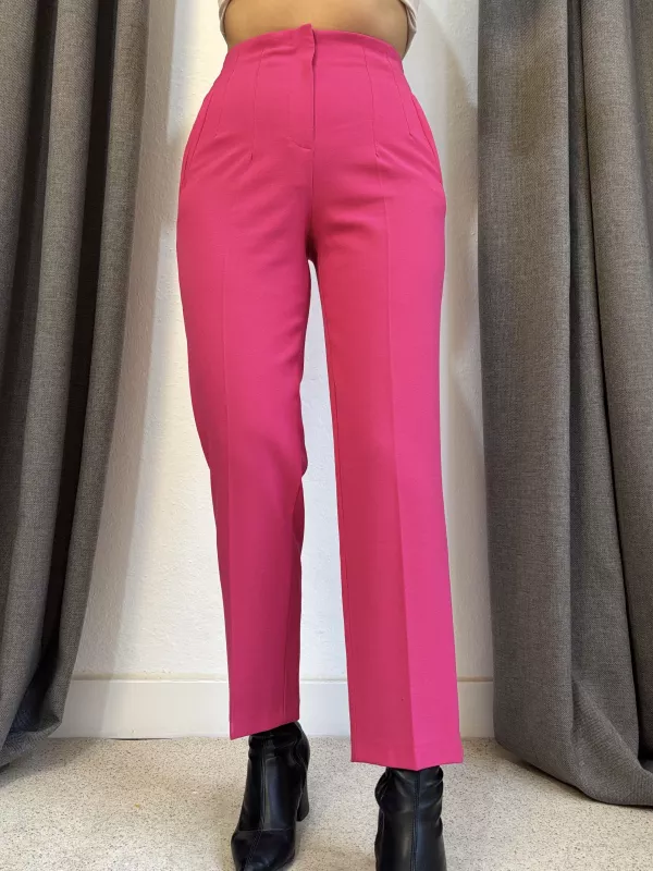 Flotalı Havuç Kesim Kumaş Pantolon