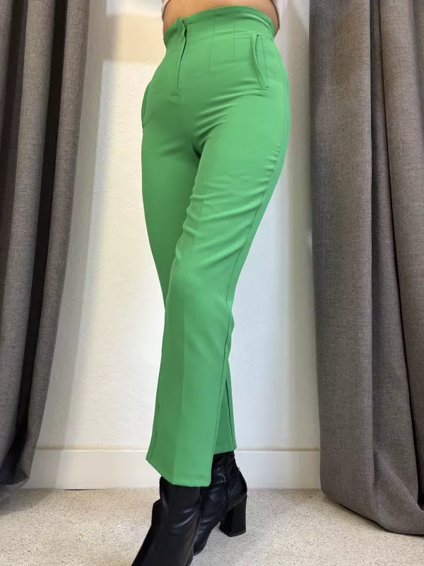 Flotalı Havuç Kesim Kumaş Pantolon