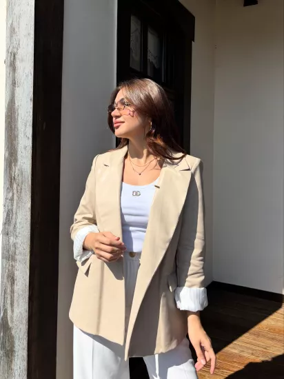 Deri Astarlı Blazer Ceket