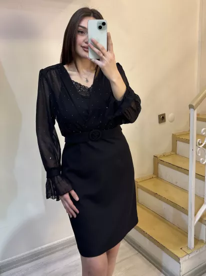 Atlet Detaylı Duble Elbise 