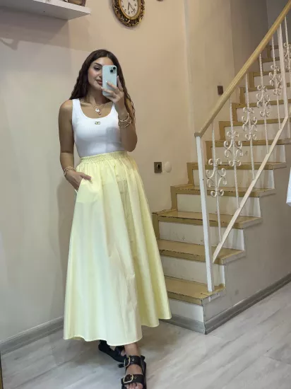 Cepli Beli Lastikli Etek 