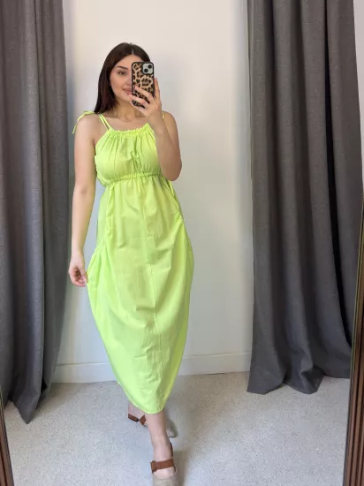 Askılı Bağlamalı Elbise