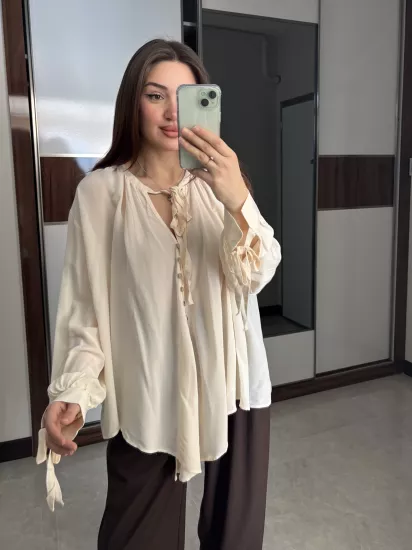 Luna Bağcıklı Gömlek 