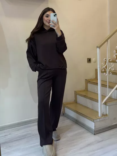 Taşlı Tasarım Model Kumaş Eşofman Takımı