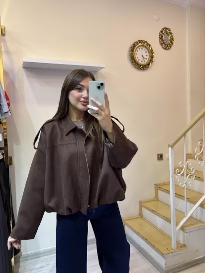 Premium Fabric Deri Süet Ceket