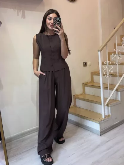 Kolsuz Bluz Pantolon Takım