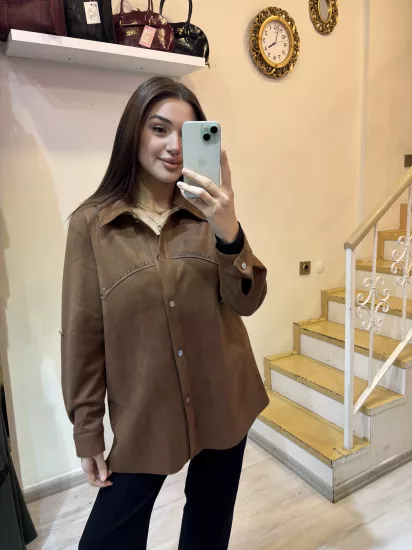 Taşlı Süet Gömlek