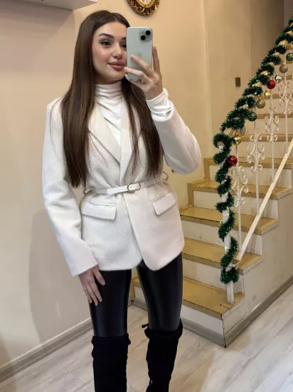 Peluş Kemerli Ceket