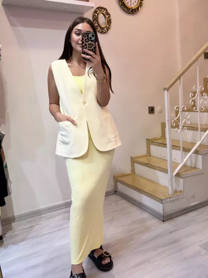 Kalın Askılı Fitilli Elbise