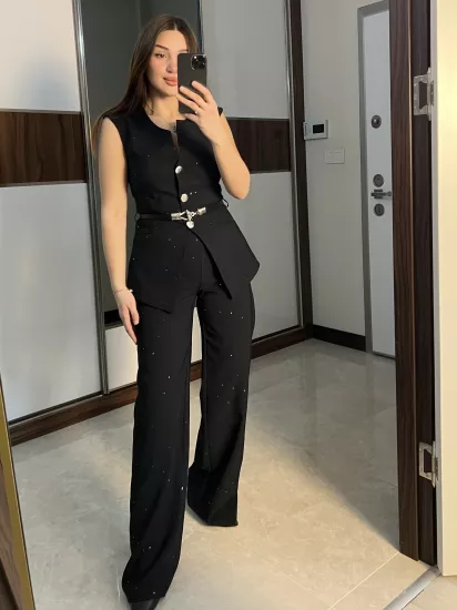 Payetli Yelek Pantolon Takım 